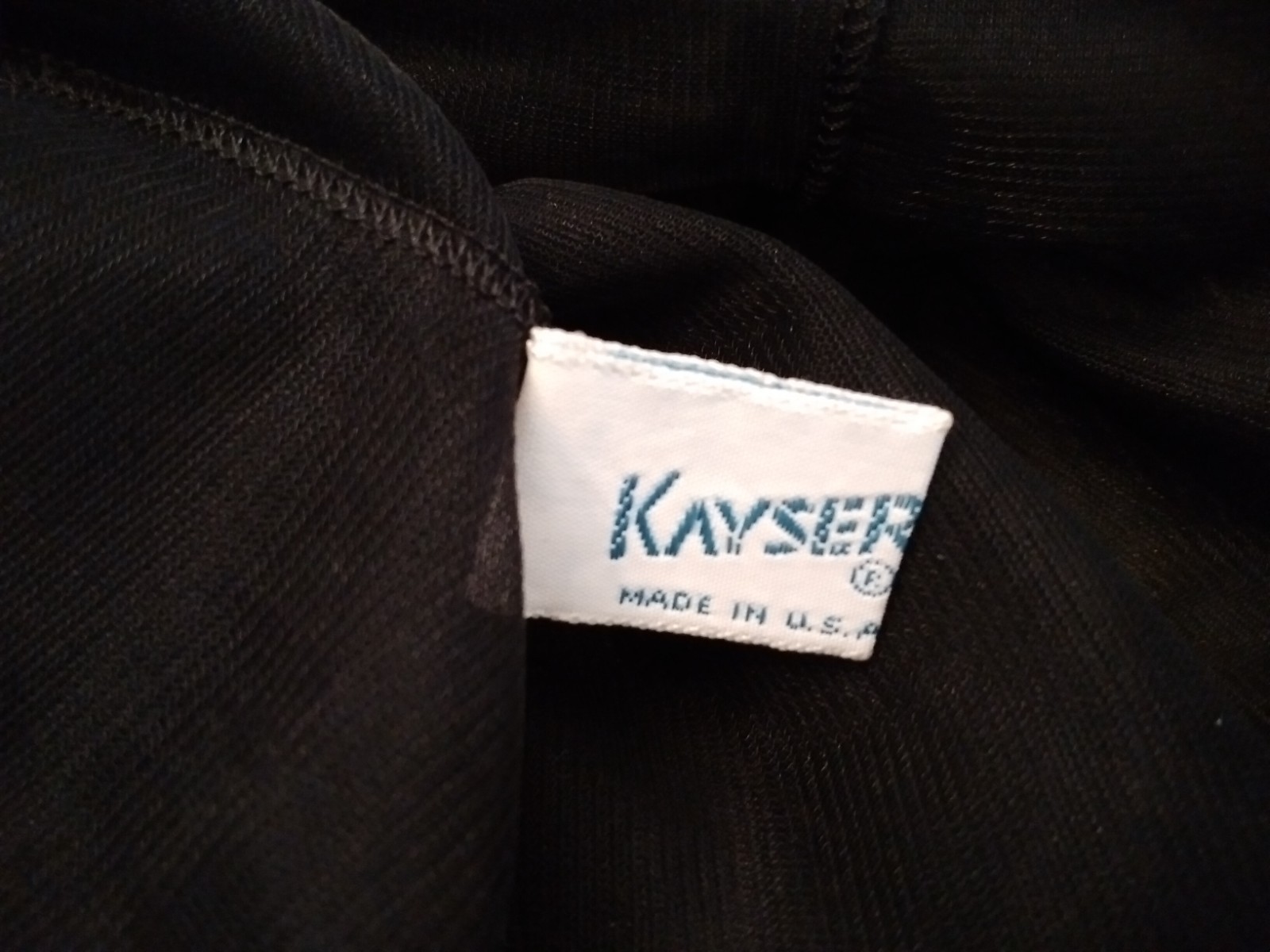 Vintage Elegant Black Kayser Chiffon Nylon Dress Slip Pleated Lingerie Size 32