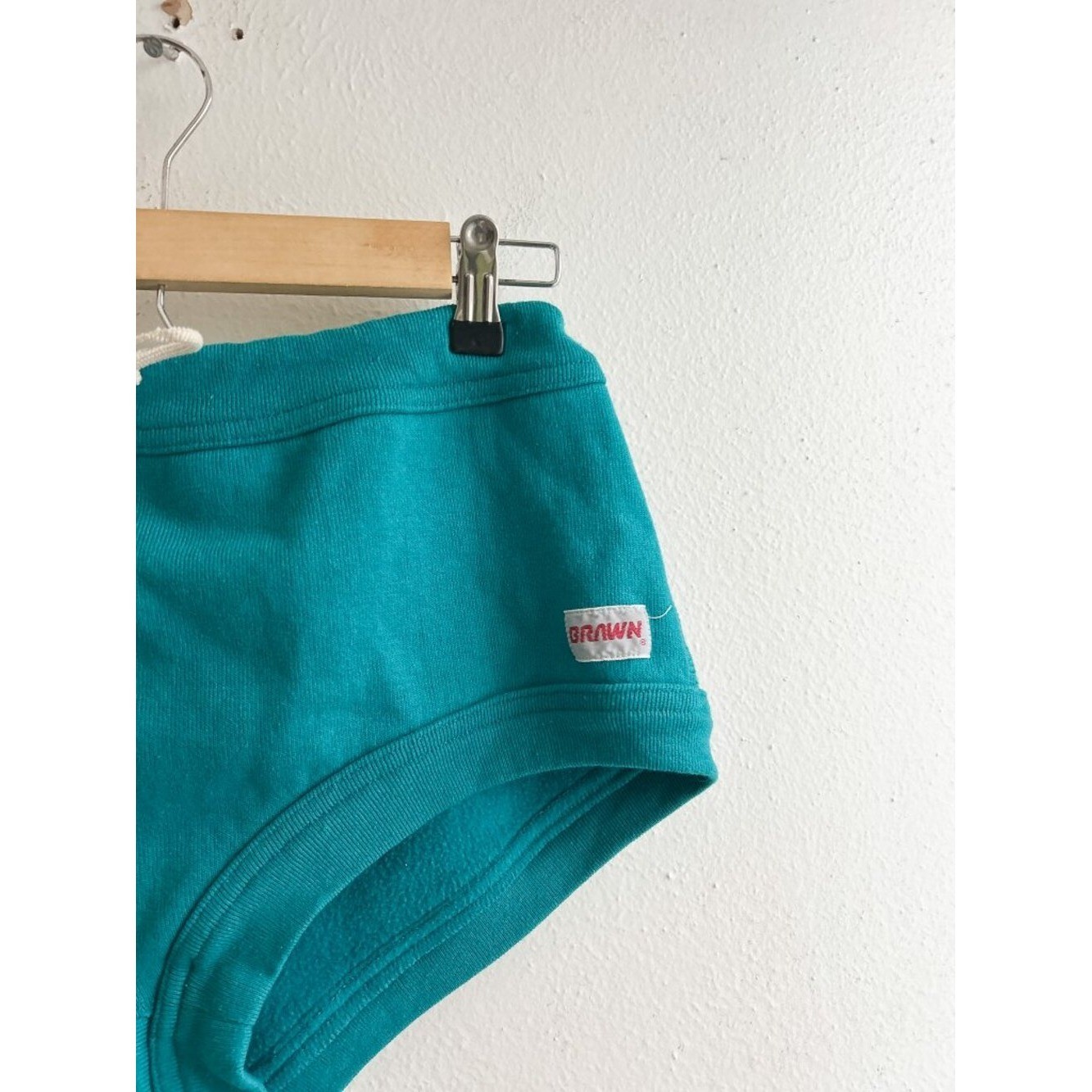 Vintage BRAWN Teal Athletic Dolphin Shorts 70s 80s Gym Running Track Sweatshorts