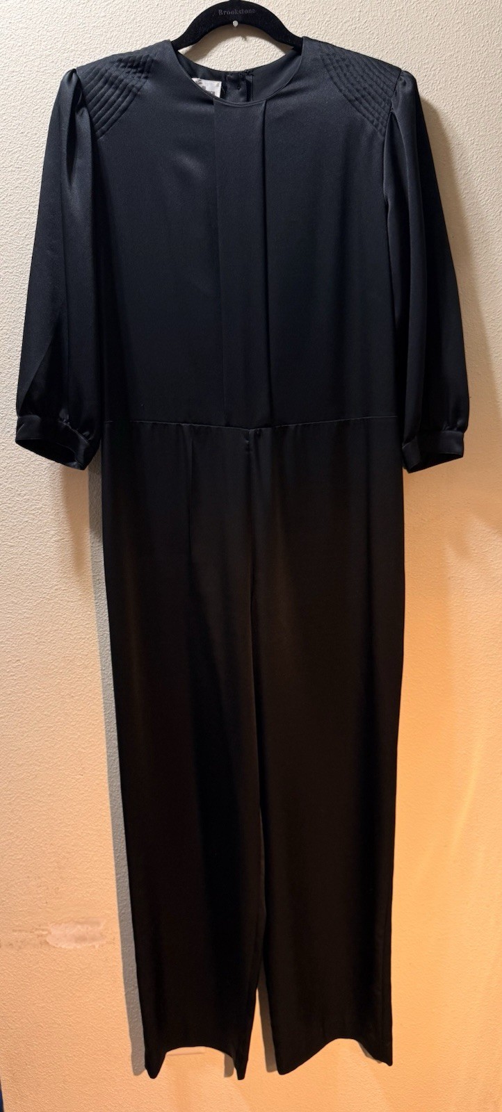 Vintage 70s 80s Petites For Maggy Black Romper Size 10 Polyester