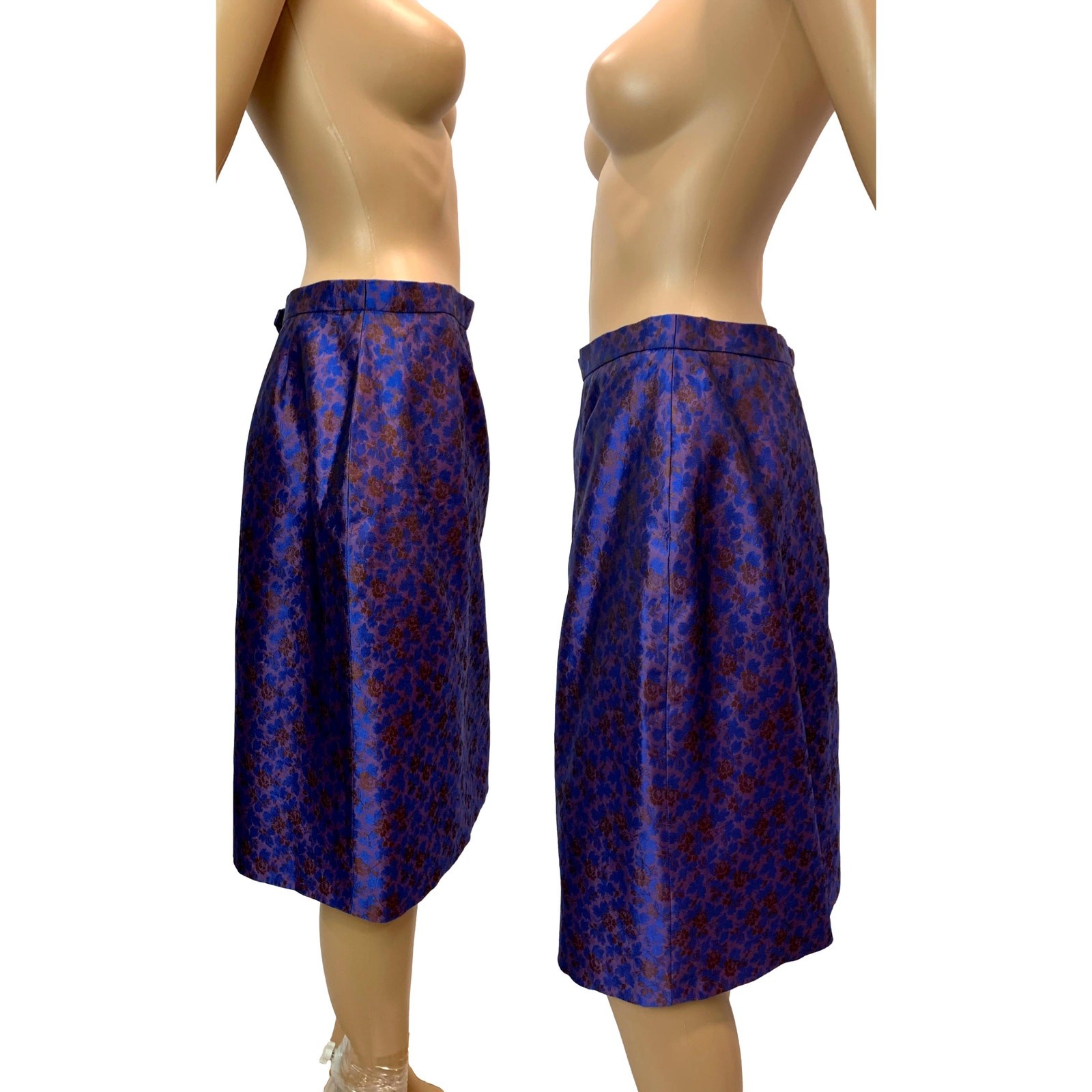 Vintage Christian Lacroix Silk Jacquard Pencil Skirt France FR 44