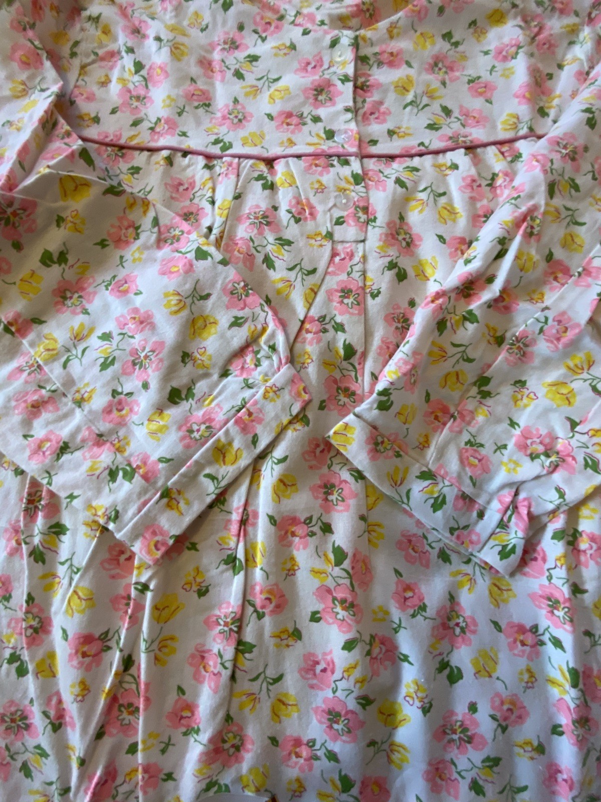 VTG NOS Mattise Flannel Long Nightgown Floral Sleepwear CottageCore Size XL/1X