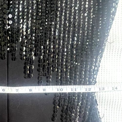 Vintage Black Beaded Sequin Illusion Elegant Evening Gown Women&rsquo;s Dress