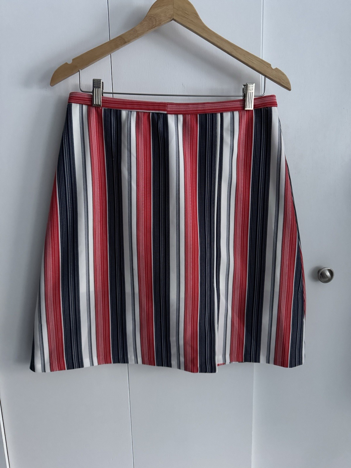 Vintage 1970s Haymaker Polyester Golf Tennis Skirt Skort Red/White/Blue Stripes