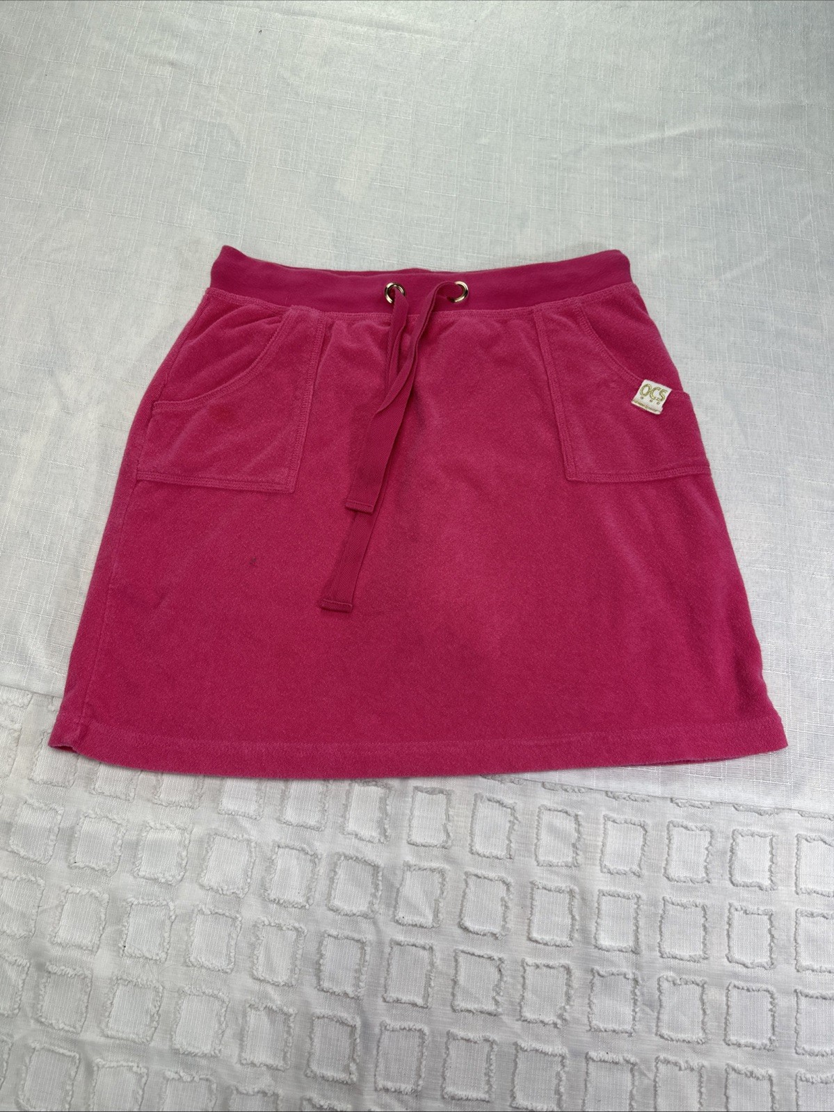 Vintage Oleg Cassini Terry Cloth Skort Medium Hot Pink