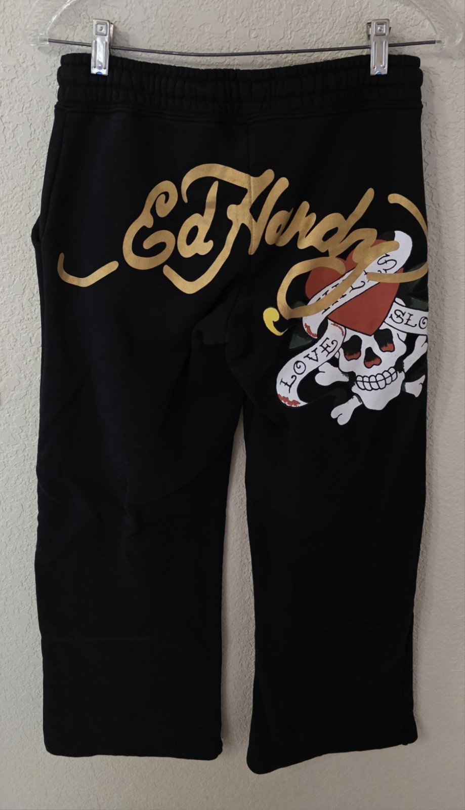 Y2K Ed Hardy Tattoo Sweatpant Low-rise Womens (Size:S)29.5&Prime;L Skull Pre-owned