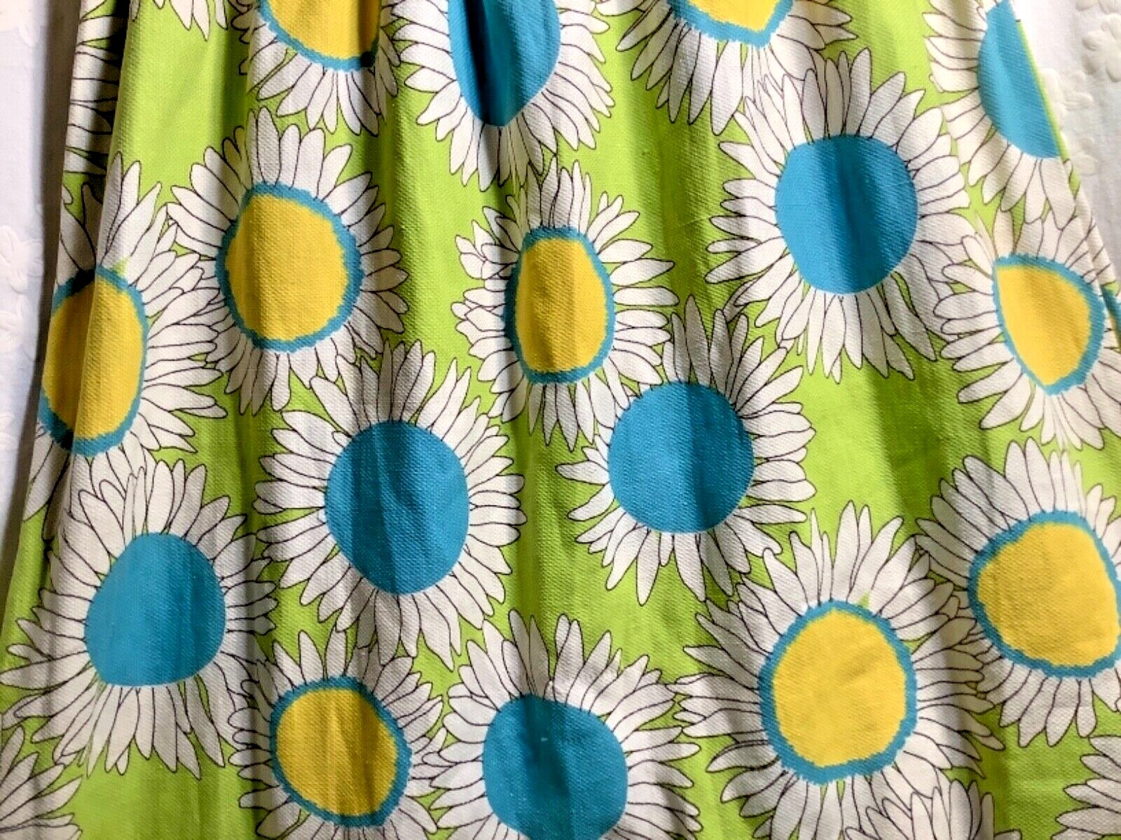 60s Vintage Pop Art Sunflower Skirt Rare Vintage Fabric U.S. Domestic Shipp Only