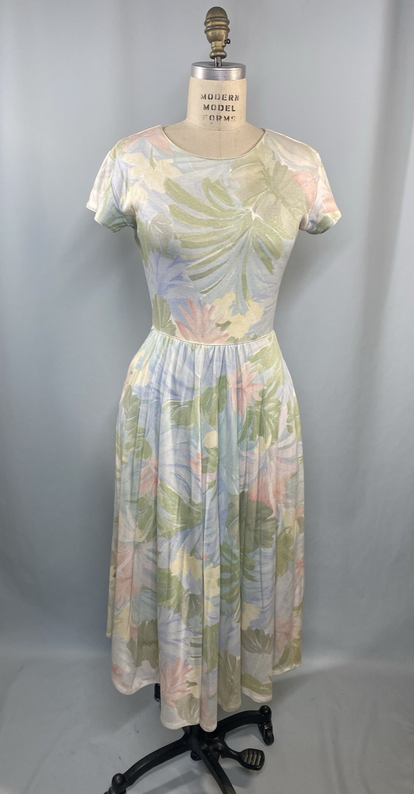Vintage Dress SIZE SMALL floral long classic 80s 90s CAROL ANDERSON pastel