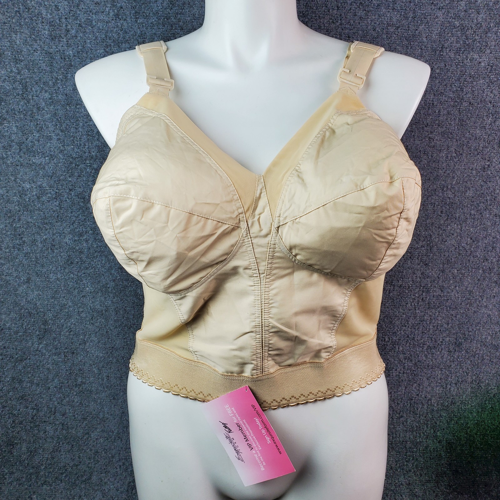 VTG Long Line Bullet Bra Corset Bustier Cincher Shaper 40DD Pin Up Lingerie