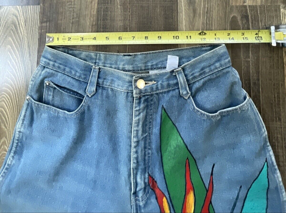 Brittania Jeans Custom Painting Size 13 (W26 L32) Birds of Paradise