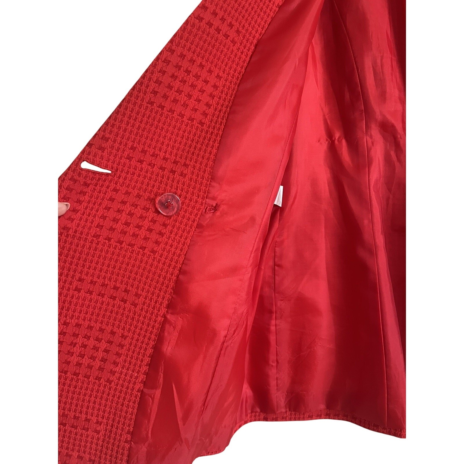 Vintage Christian Dior Y2k Red Double Breasted Skirt Suit Set Size 12