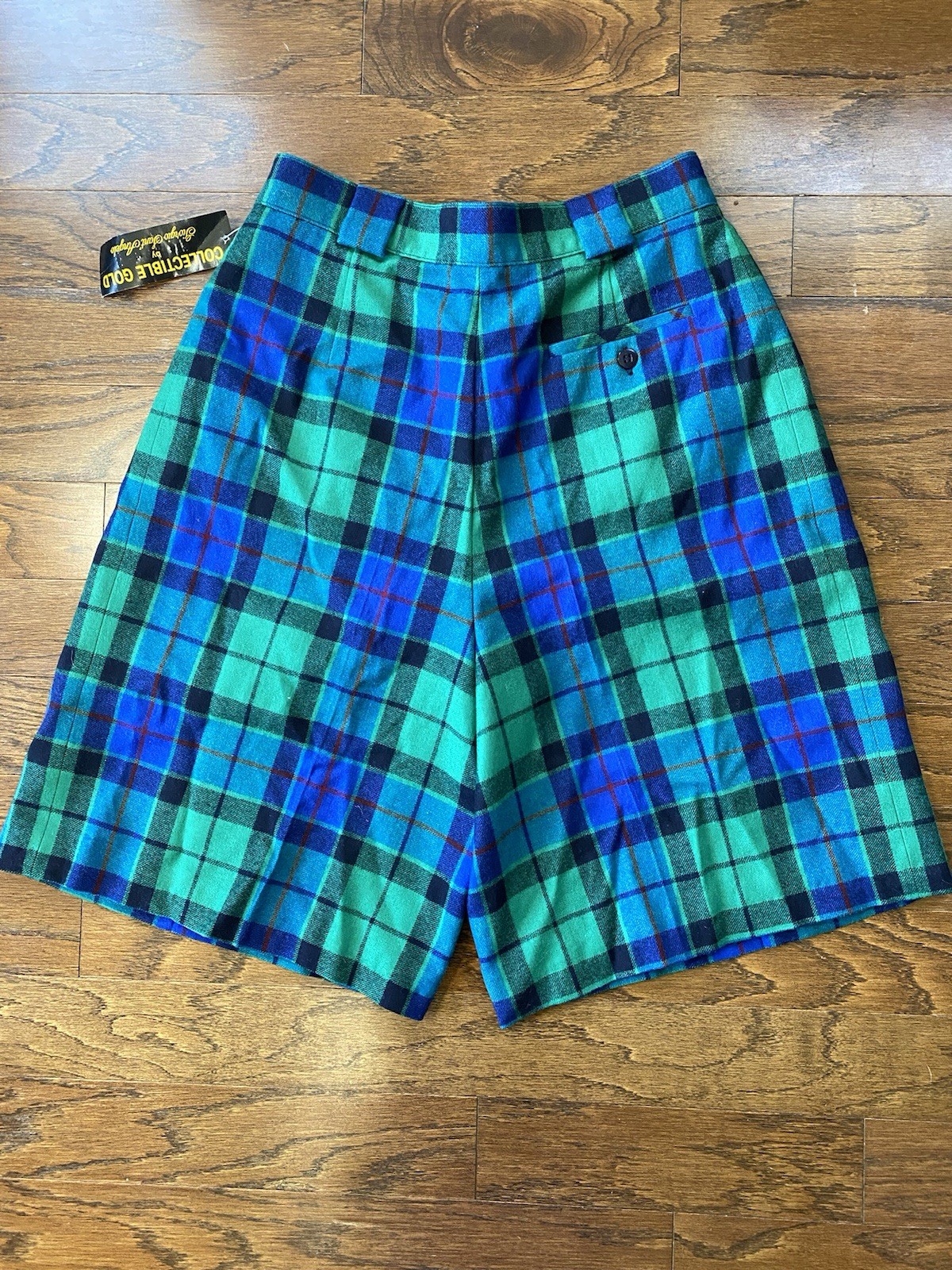 Giorgio Sant Angelo 100% Wool Plaid Shorts Size 12 Vintage Golfing