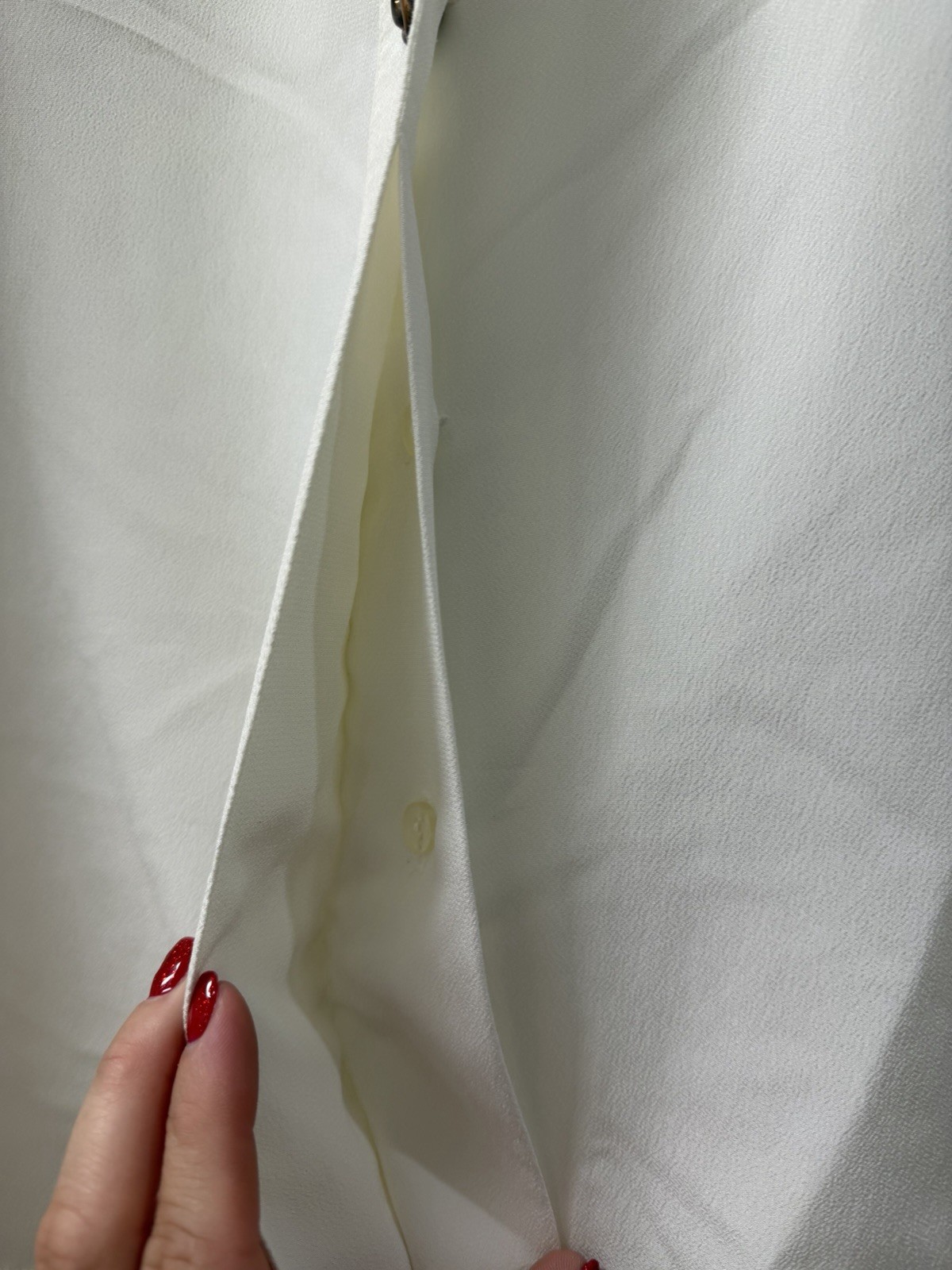 Vintage Jaqueline Ferrar Polyester Blouse In Cream/off-white- Size 8