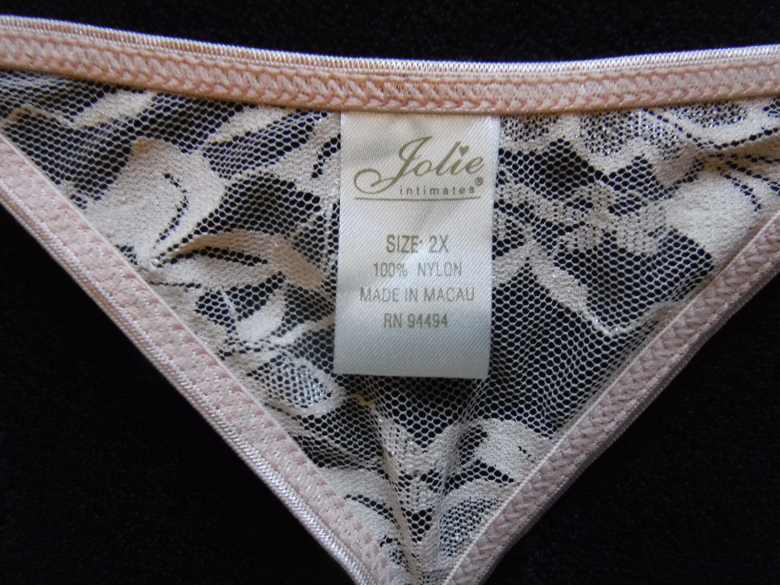 Jolie Intimates New Light Peach Sheer Mesh/Lace Chemise Babydoll & G-Strings 2X