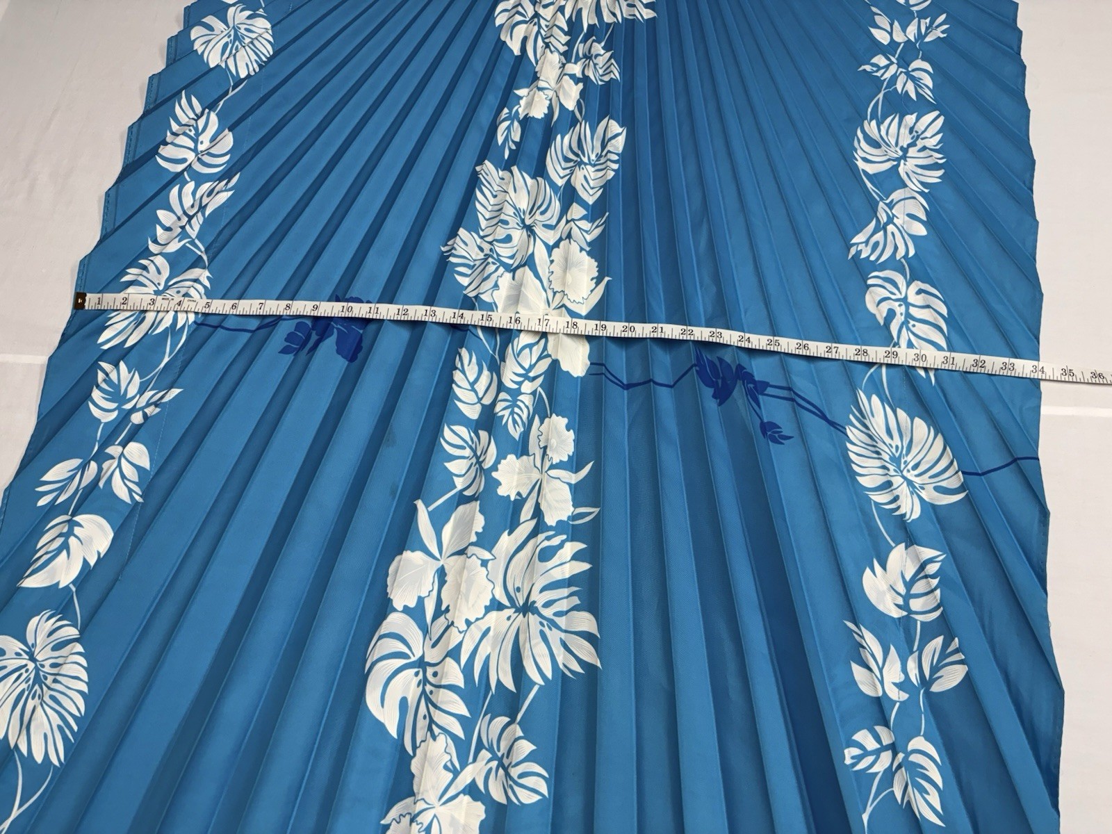 Resort Line Vintage 70’s Hawaiian Caftan Pleated Blue Dress One Size