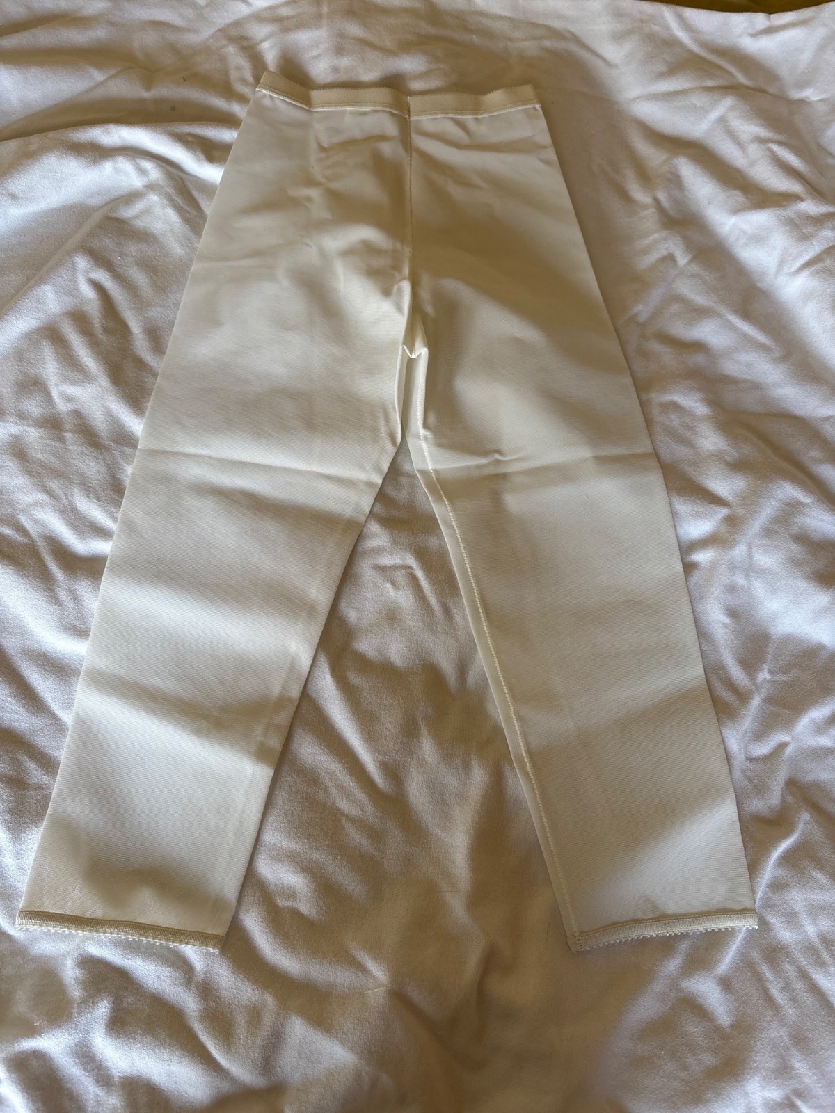 Vintage Ivory Nylon & Lycra Spanx Style Girdle Large With Floral Accent Size L