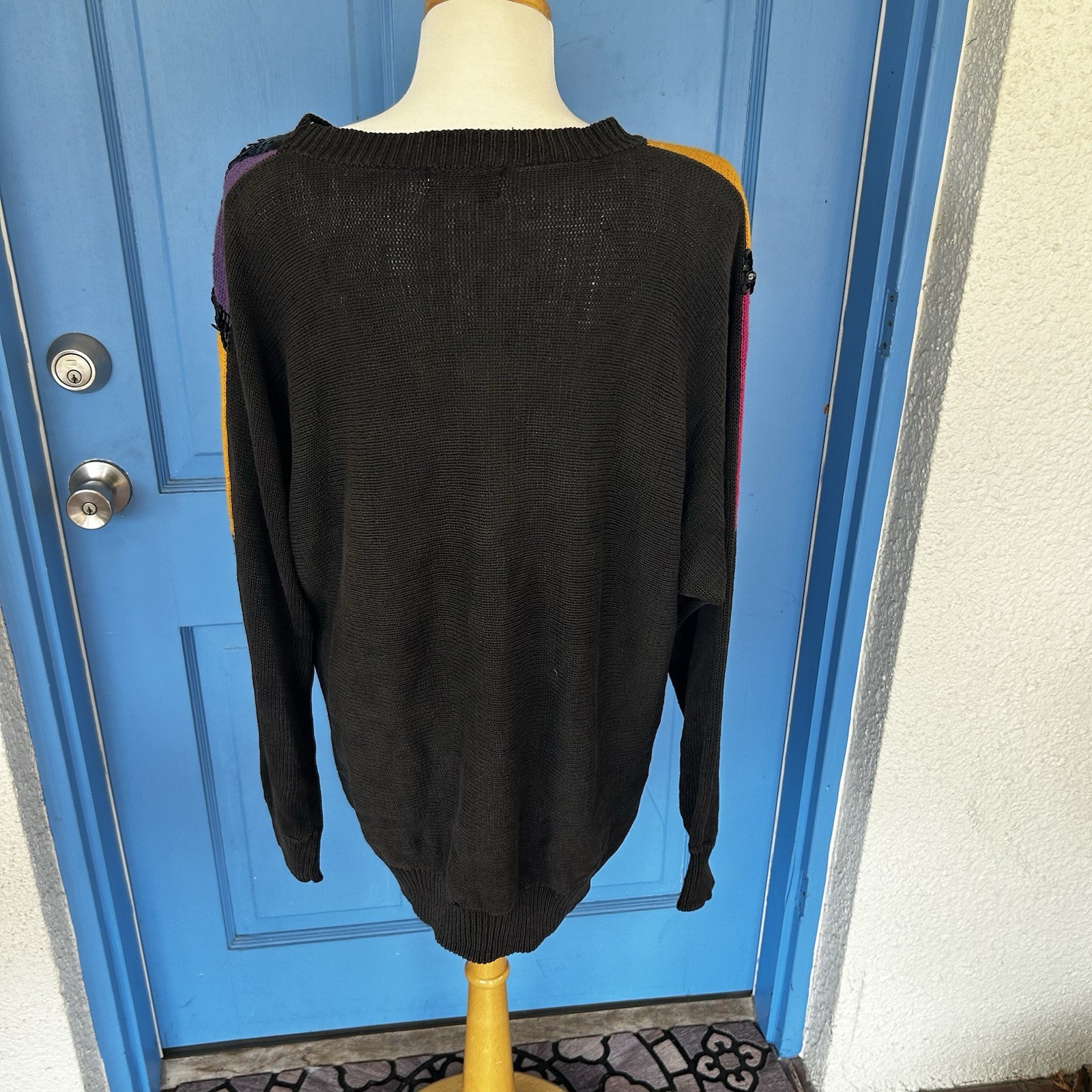 Vintage Extra Point by Reference Point 3x Ramie/Cotton Blend Black With Sequins