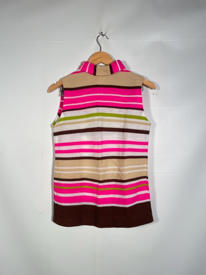 Vintage 1960s/70s Mod Striped Knit Top Tunic Size M