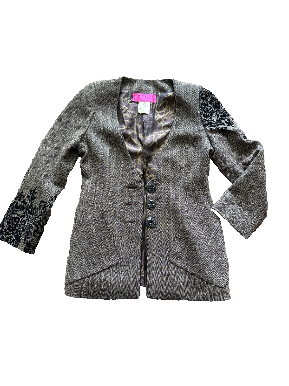Vintage Christian Lacroix Paris Wool Blazer FR 38/S US Made in France