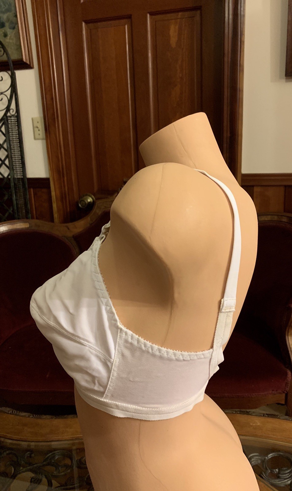 Vintage Bra Support Nylon Lycra Smooth Spandex White Adjustable 1970s NEW 36D