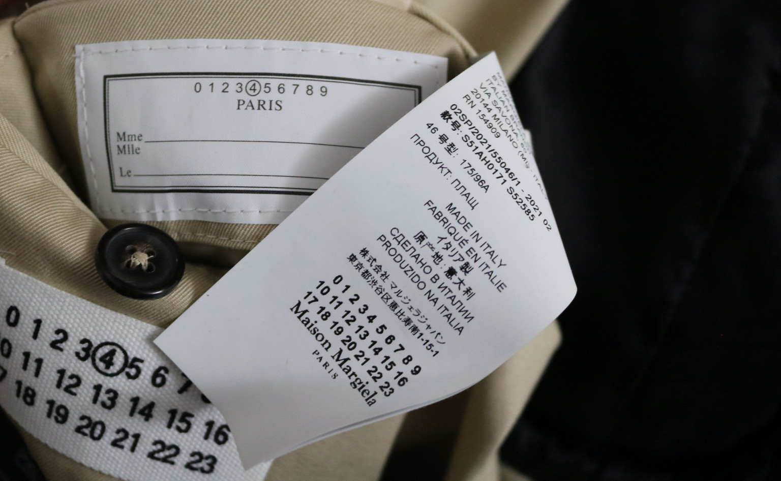 Maison Margiela line 4 work in progress belted trench coat 46