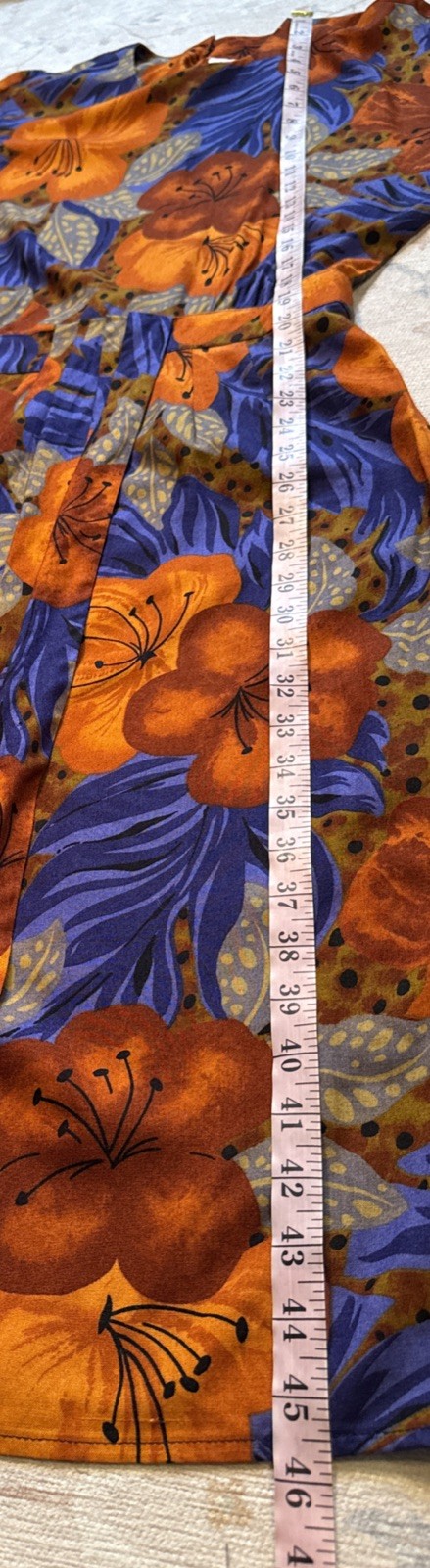 Vintage Jeffrey & Dara Tropical Print Faux Wrap Pencil Wiggle Dress Belt 5/6 USA