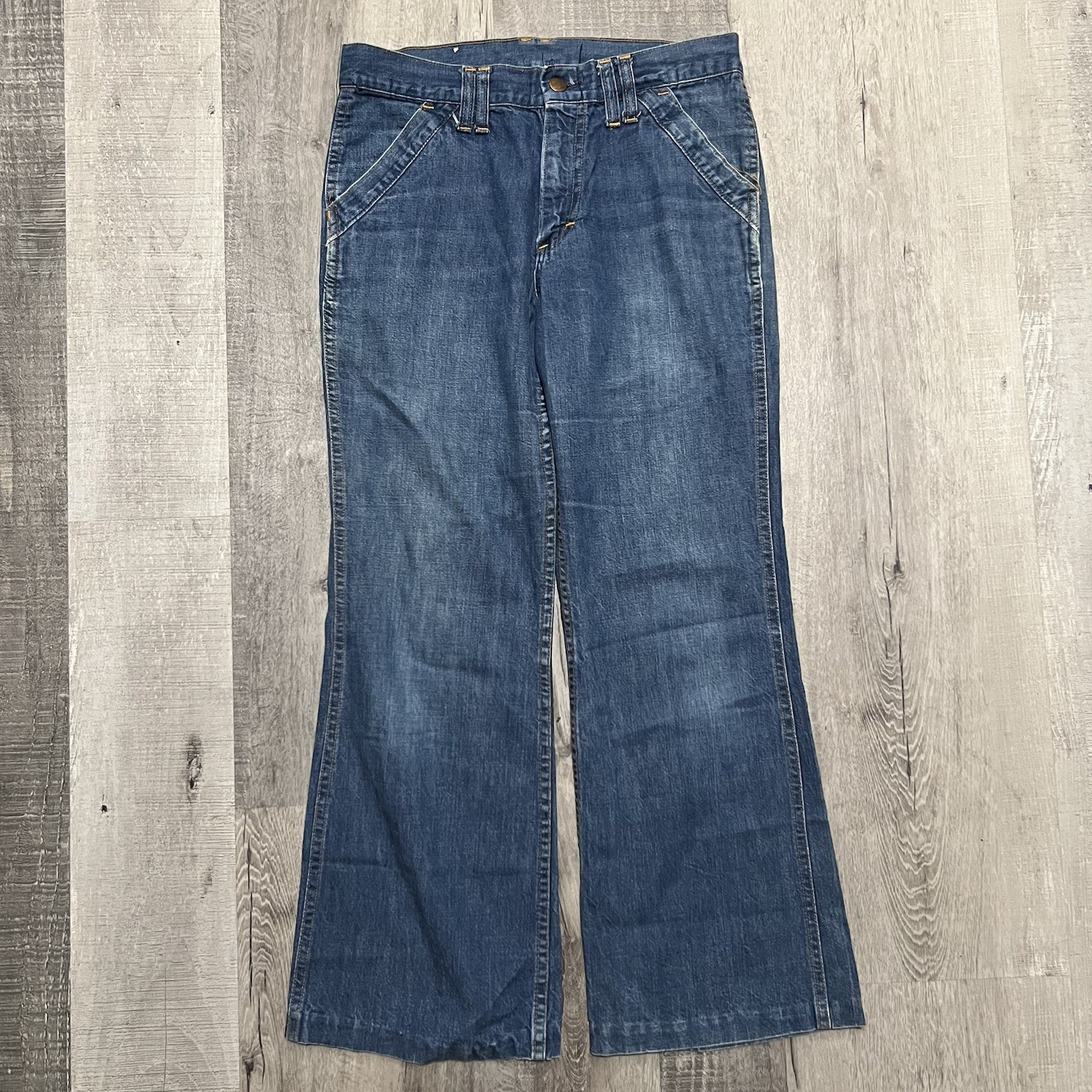 Vtg Big Smith Faded Western Denim Flare Bootcut Scoville Jeans 60s Buckaroo 30&Prime;