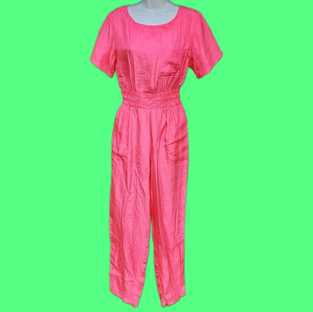 Vintage 80s TOO HOT BRAZIL Pink Silk Jumpsuit Small New With Tags