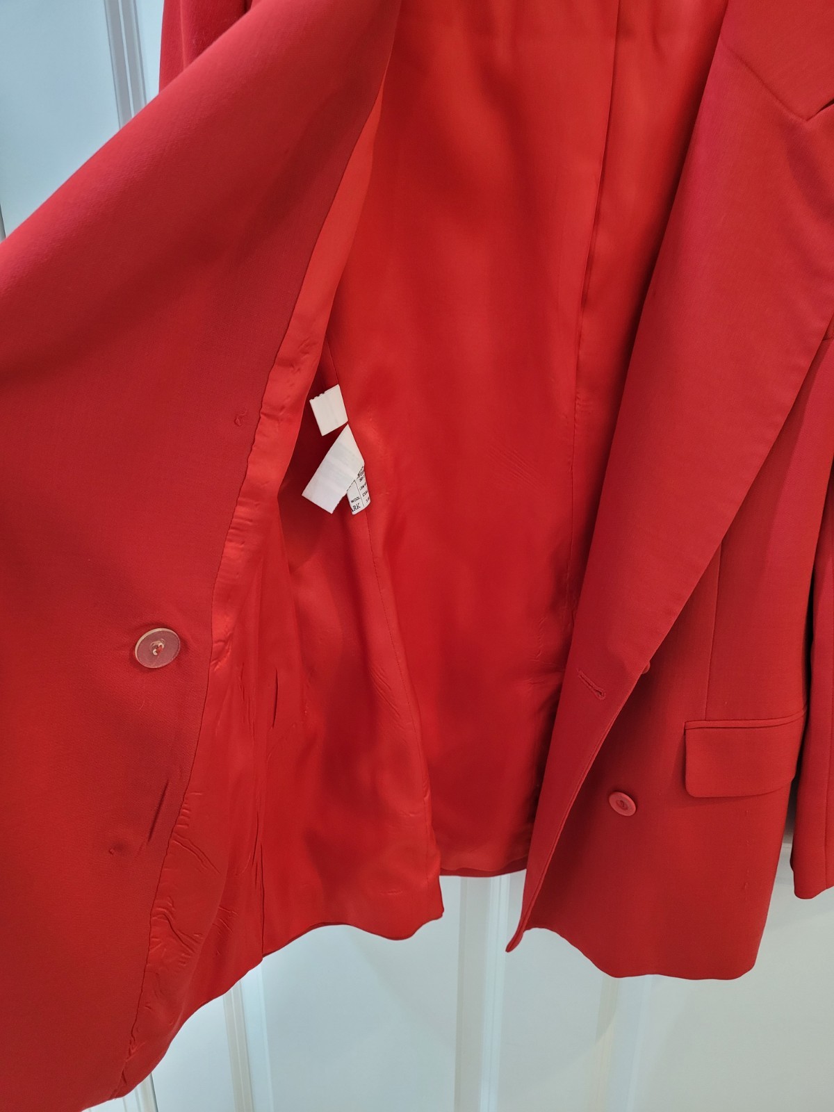 Vintage Jones New York Red 100% Wool Blazer Jacket Sz 10 See Description