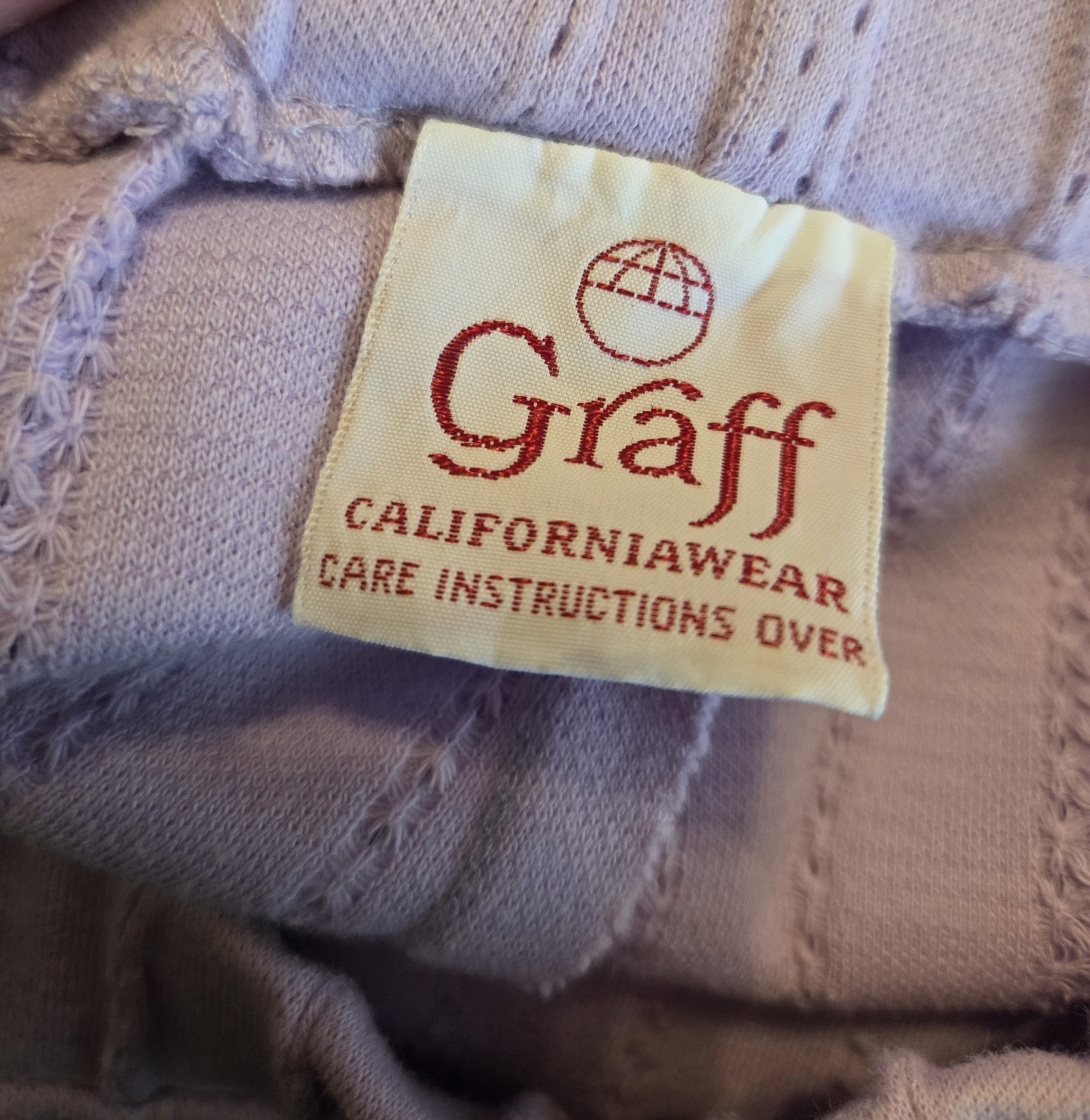 Vintage Lilac 3 Pc Graff Californiawear Resort Wear Set Jacket Skirt Pants S