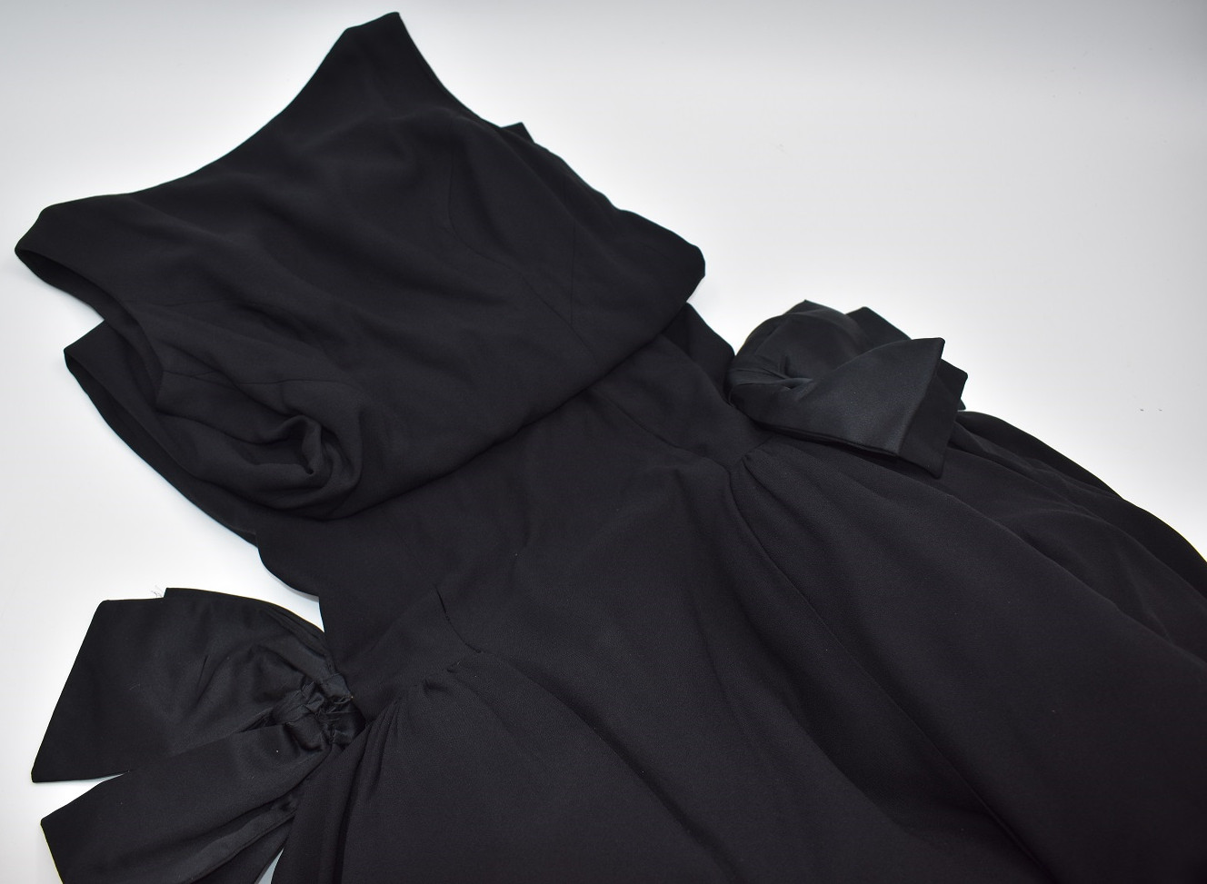 Vintage 1960s M&rsquo;amselle By Betty Carol Black Jackie O Style Cocktail Dress Size9