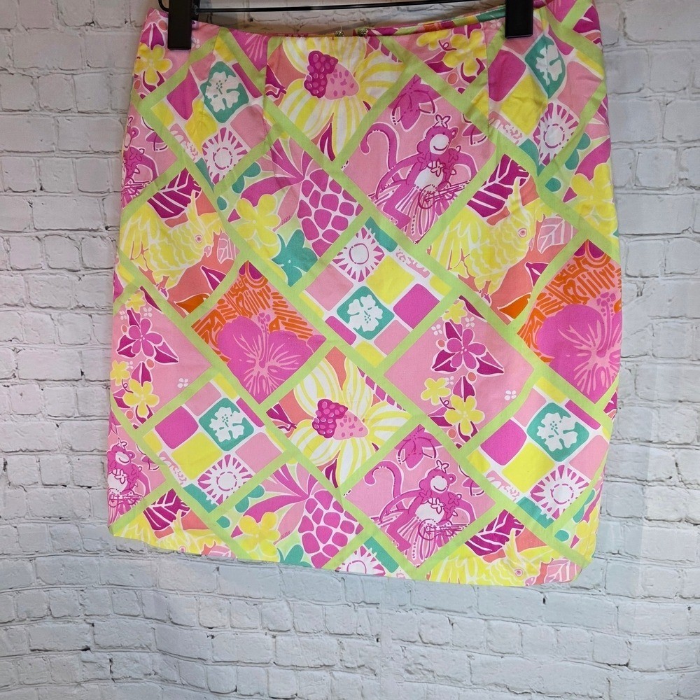 Vintage Lilly Pulitzer « Diamond Head Patch » White Label Mini Skirt Size 10