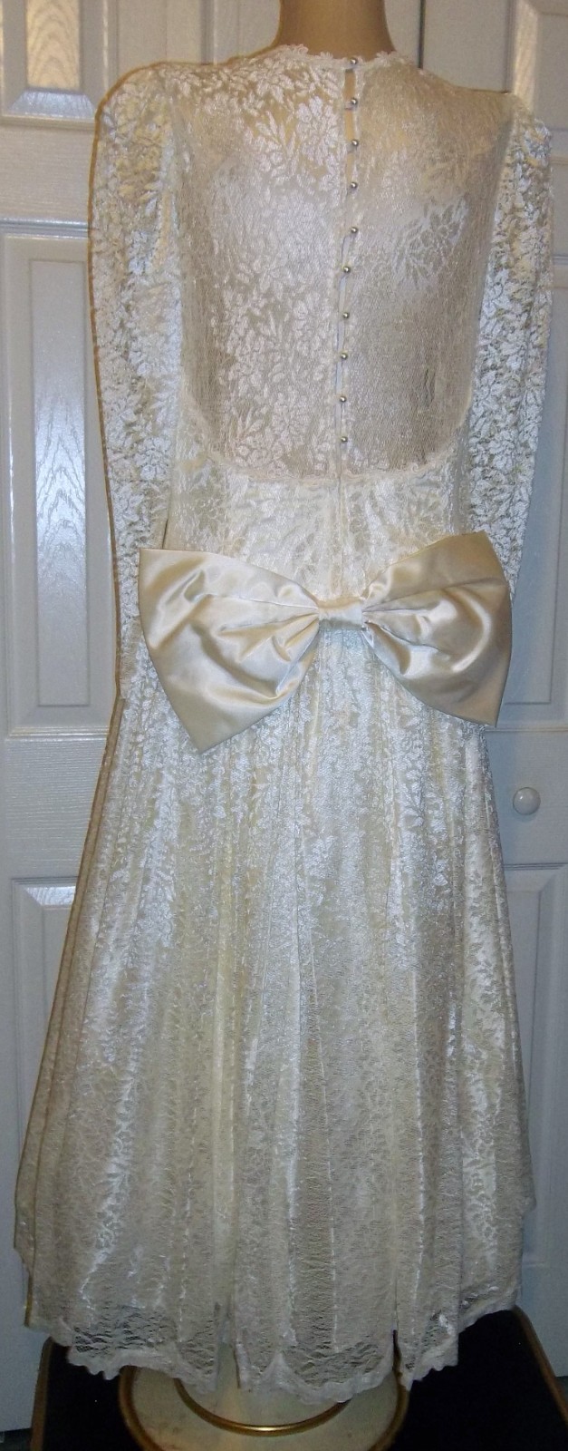 80s Vintage Jessica McClintock Ivory Lace Wedding Dress Tagged Size 18