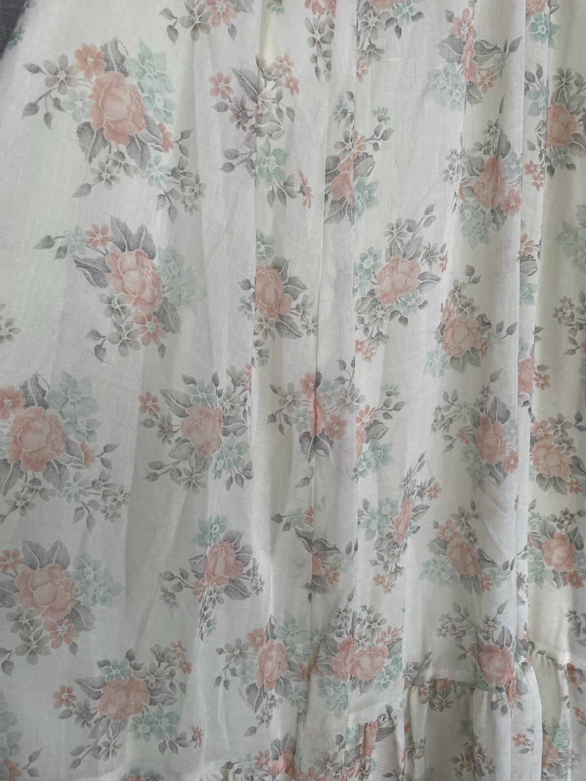 Vintage 70s Phase II California Prarie Floral Boho Sax Style Maxi Dress Sz 11