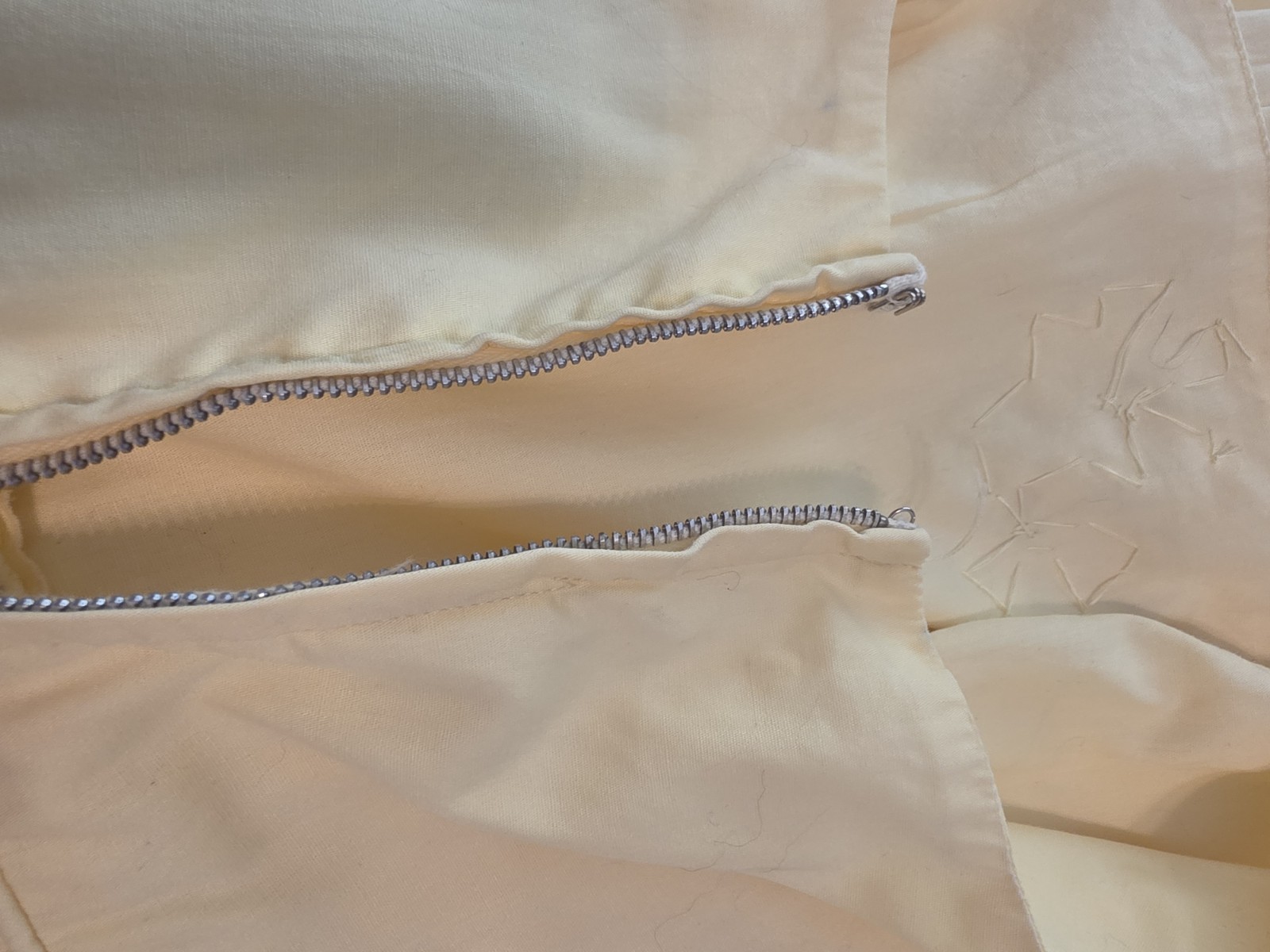 1950&rsquo;s Vintage Yellow White Striped Zip Cotton Fit & Flare Sundress XS
