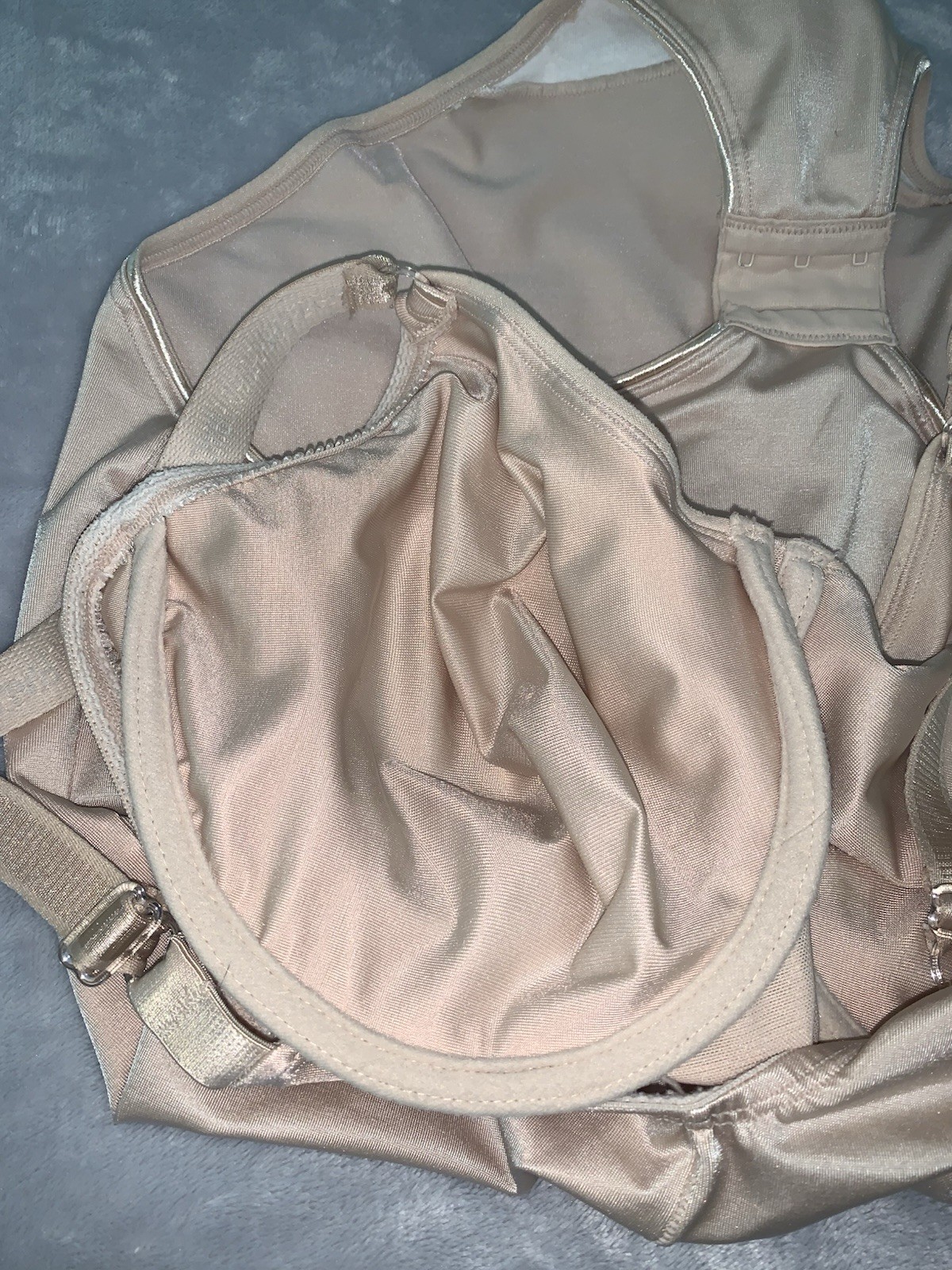 VTG Glossy Stretch satin Bodybriefer All-In-One Girdle Bodysuit 40DD Shaping