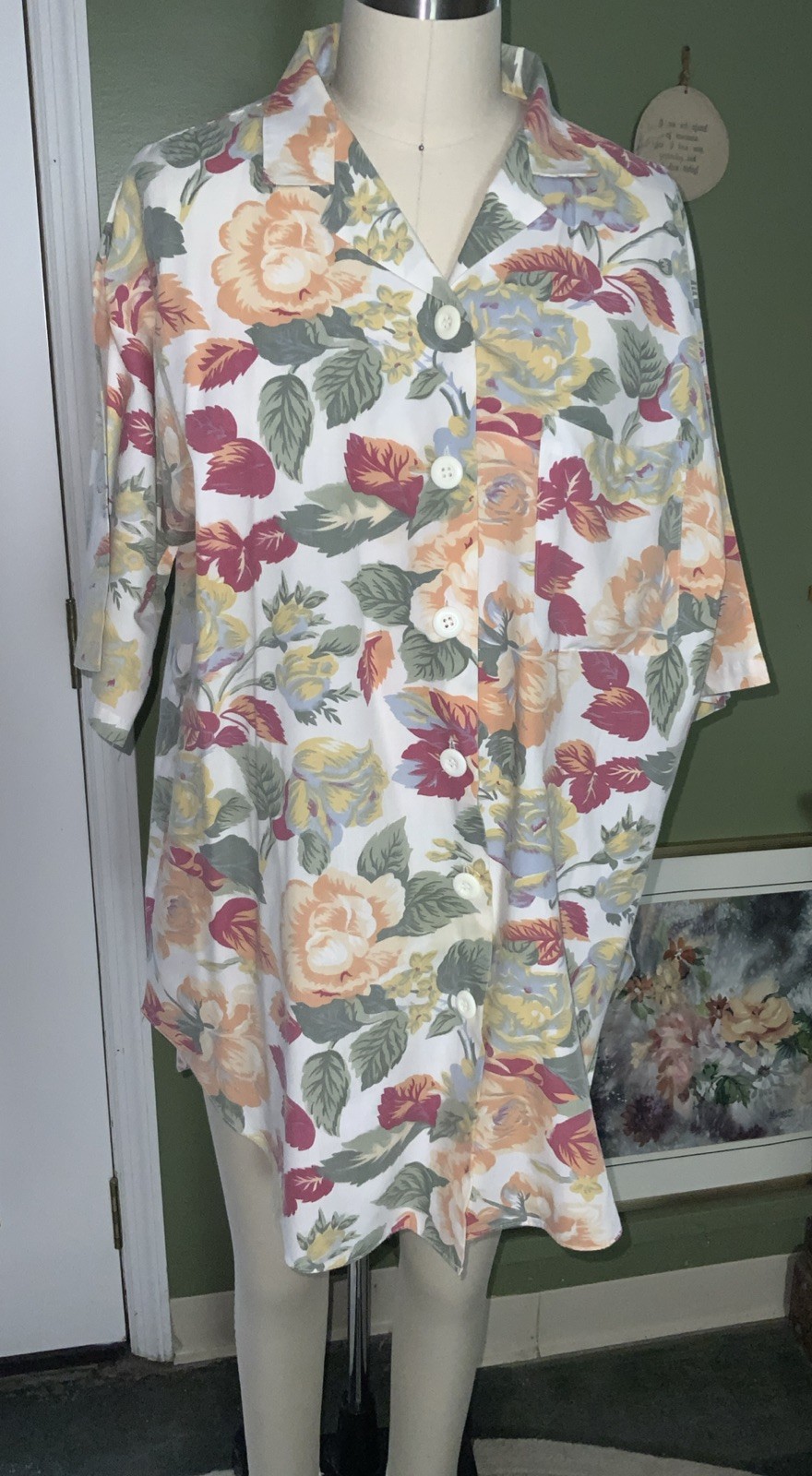 Vintage Countess Mara Bright Retro Colorful Ladies/ Men&rsquo;s Short Sleeve Shirt XL