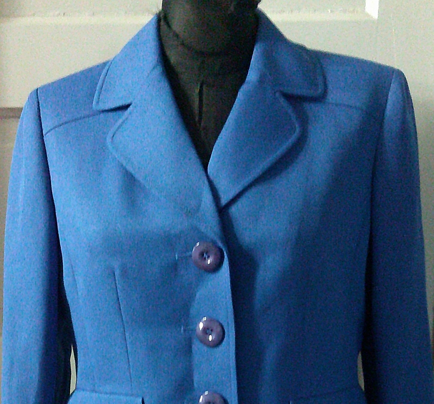 90&rsquo;s EVAN PICONE Royal Blue Lined Structured Suit Jacket Blazer 8P