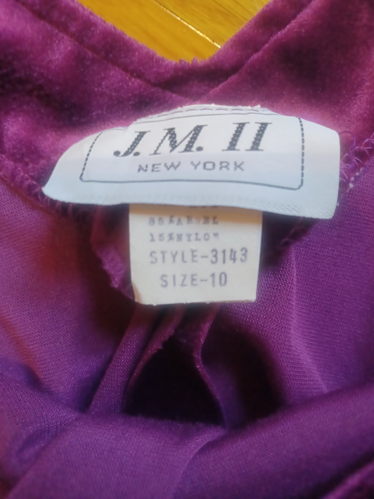 Vintage 1970s J.M. II Purple Velour Witchy Whimsigoth Victorian Revival Dress