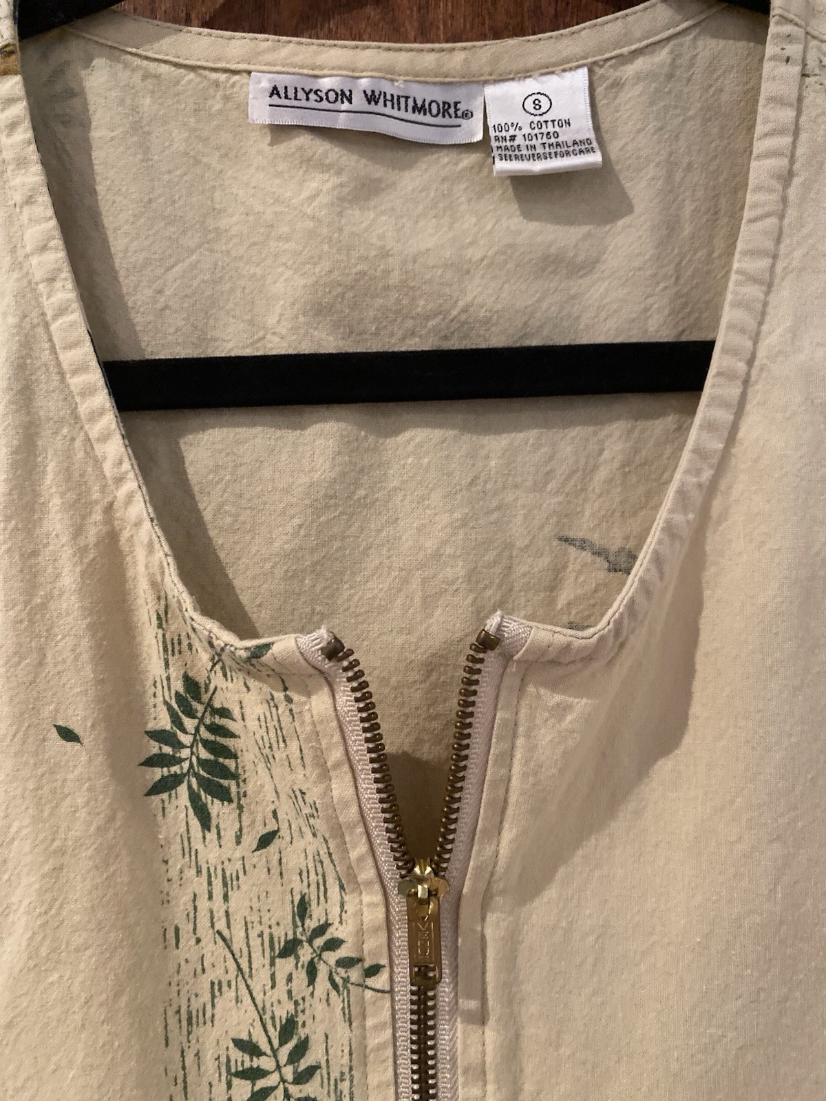 Vintage 90s Tropical Palm Tree Zip Front Vest