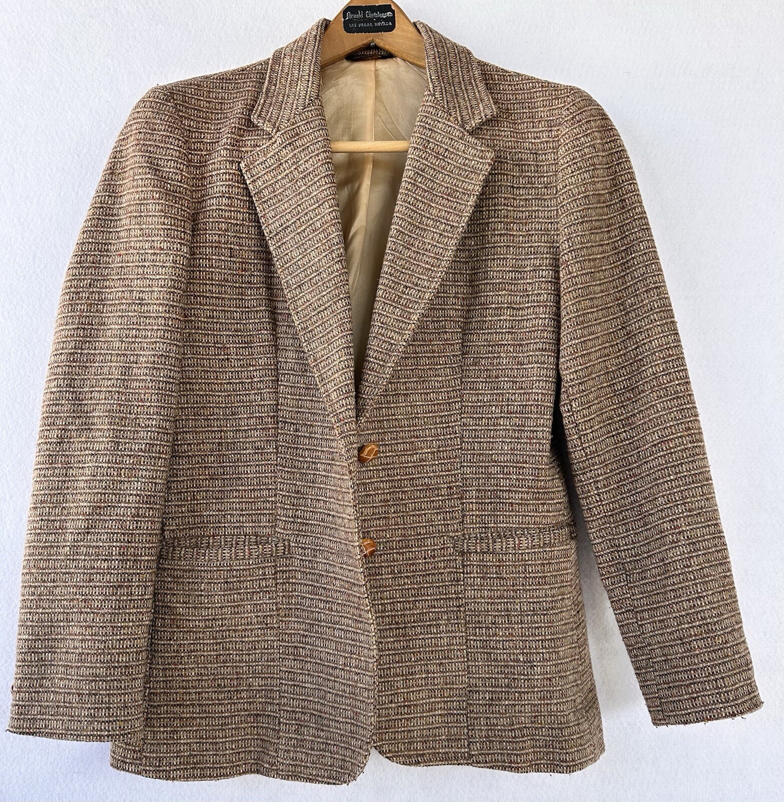 VTG Brown Wool Tweed Blazer Jacket Women&rsquo;s M Academia Preppy Retro