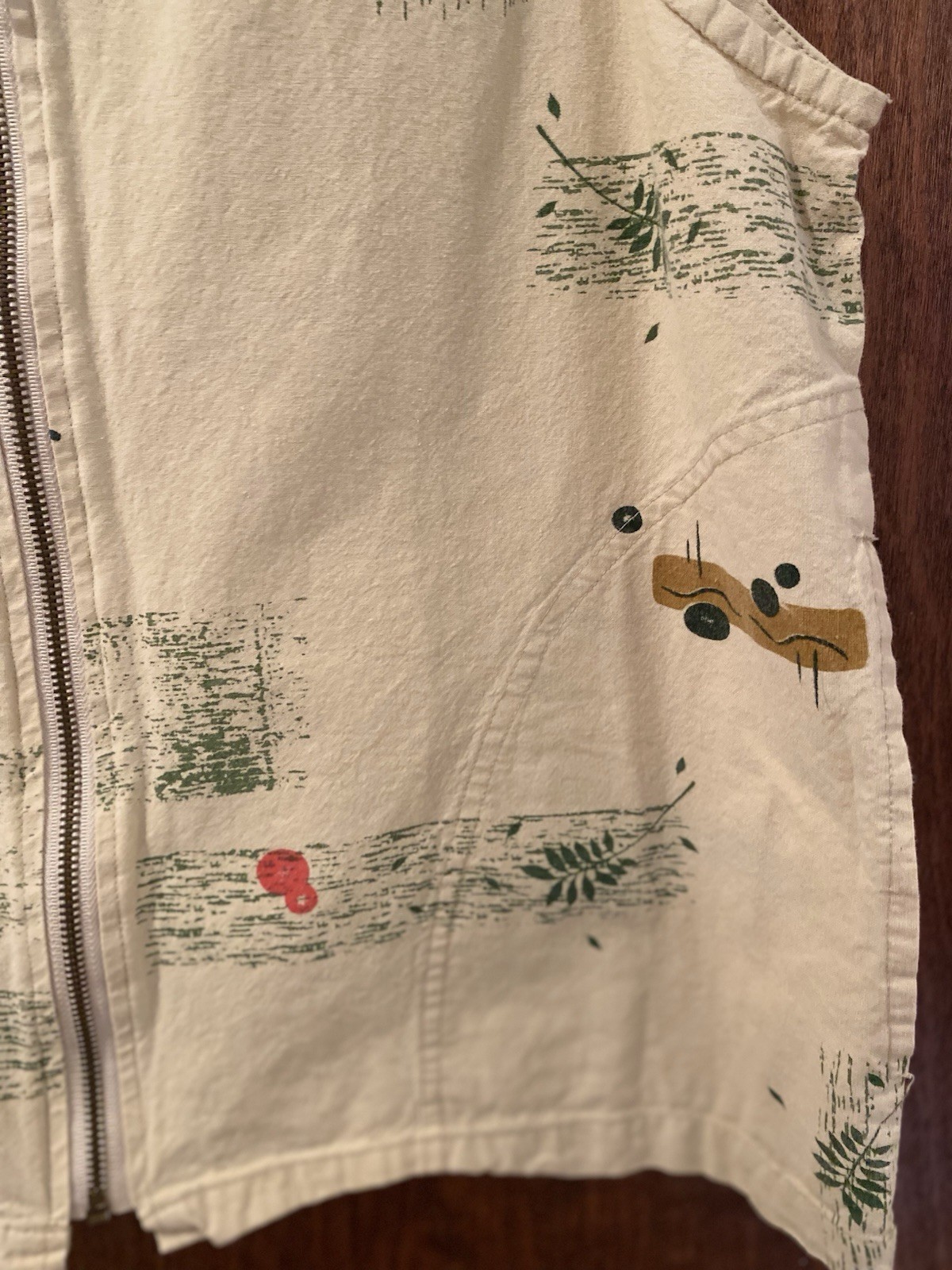 Vintage 90s Tropical Palm Tree Zip Front Vest
