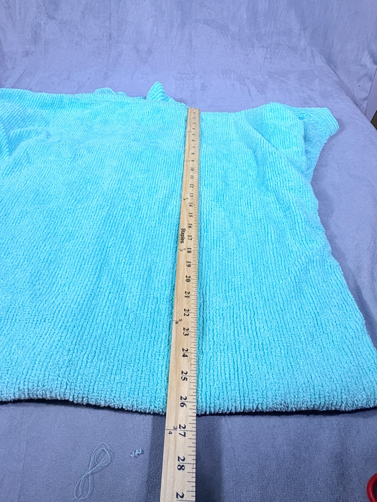 VTG Stan Herman Turquoise Chenille Robe House Coat 1/2 zip Pockets XL P NWT