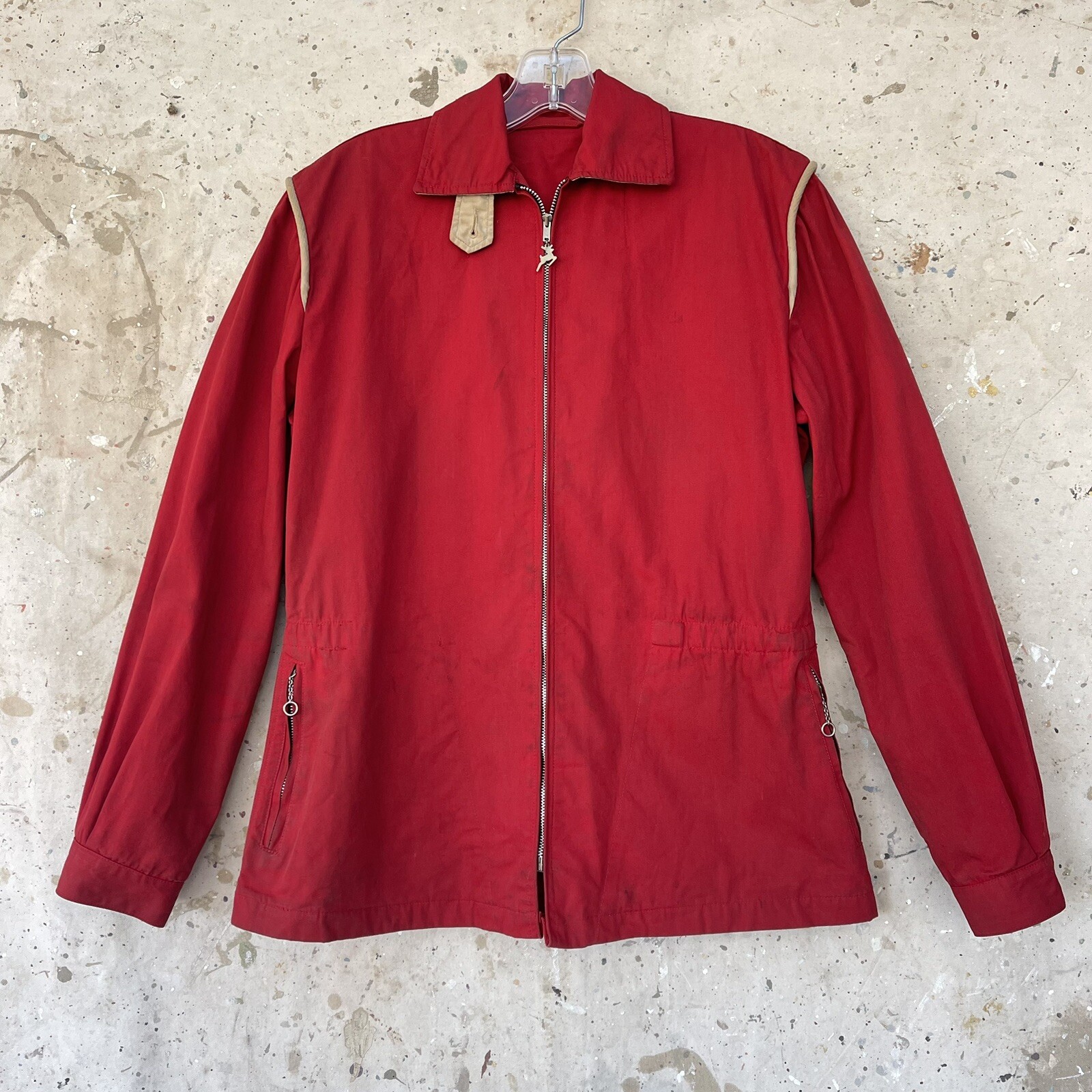 Vintage 1940’s White Stag Red Cotton Zippered Jacket Women’s S/M