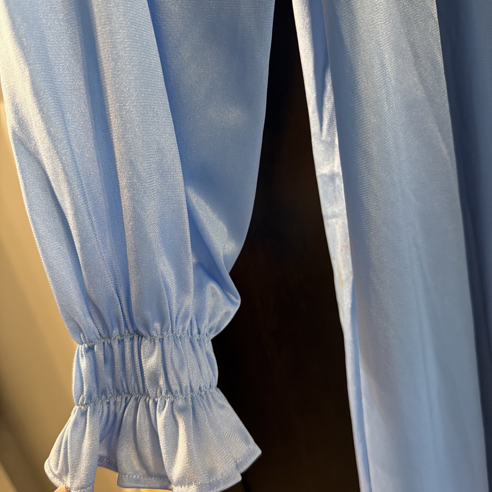 Vintage Gossard Artemis Blue Button Front Housecoat ILGWU Union Made Small USA