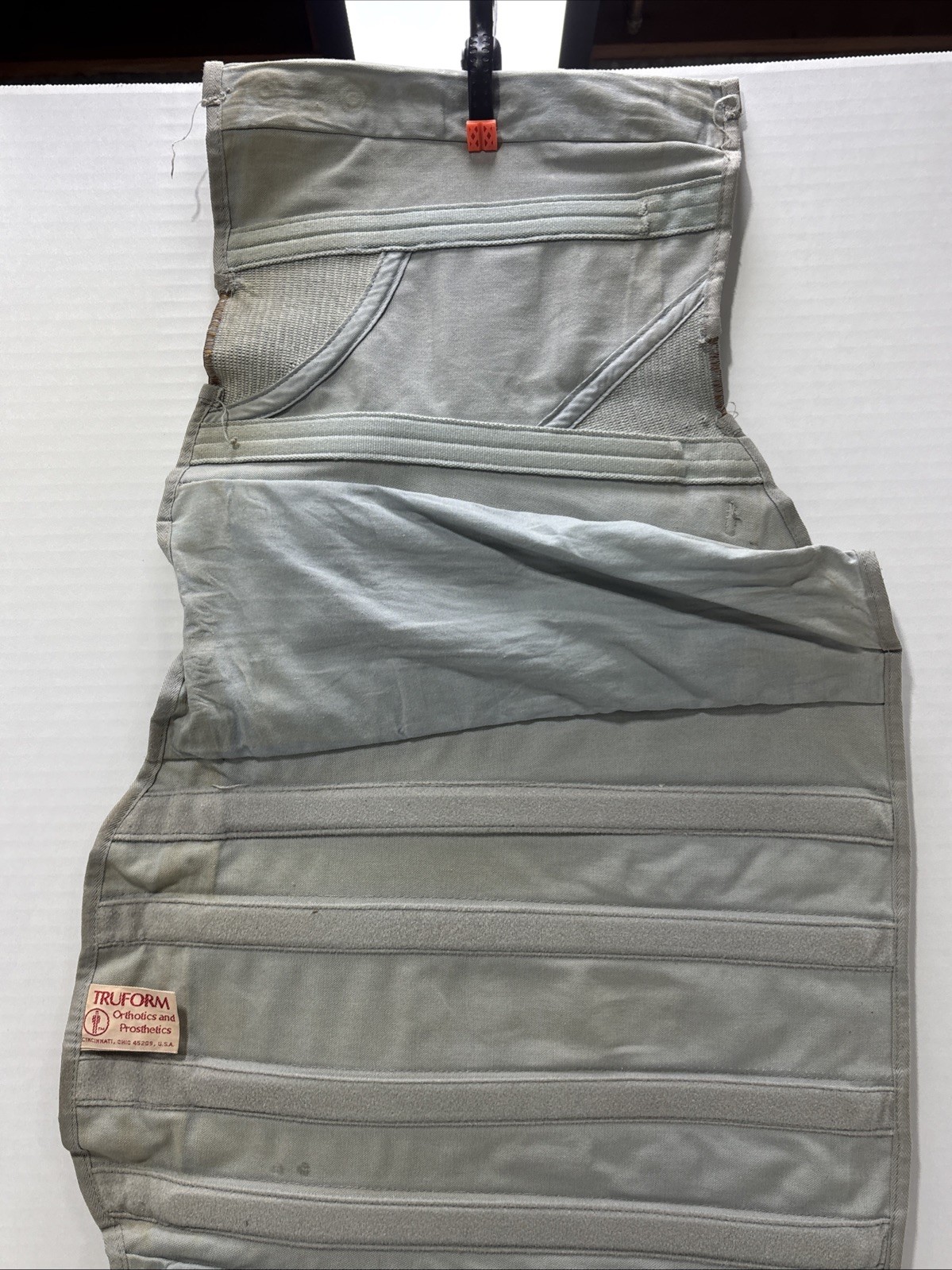 Antique Corset. Light Blue Anatomical Support Strappy Adjustable Form Fitting