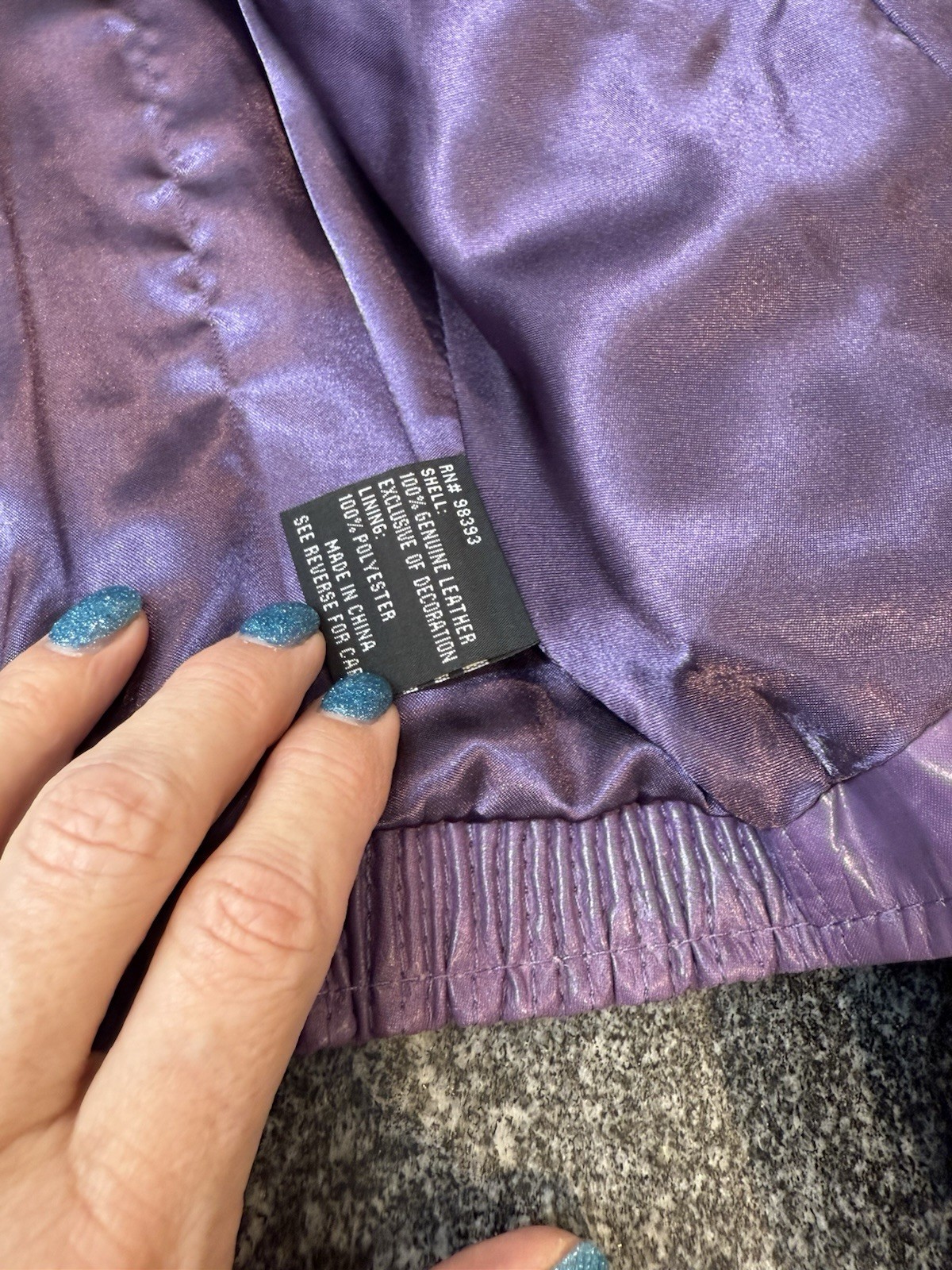 Unique Purple leather moto zipper studded jacket Pamela McCoy