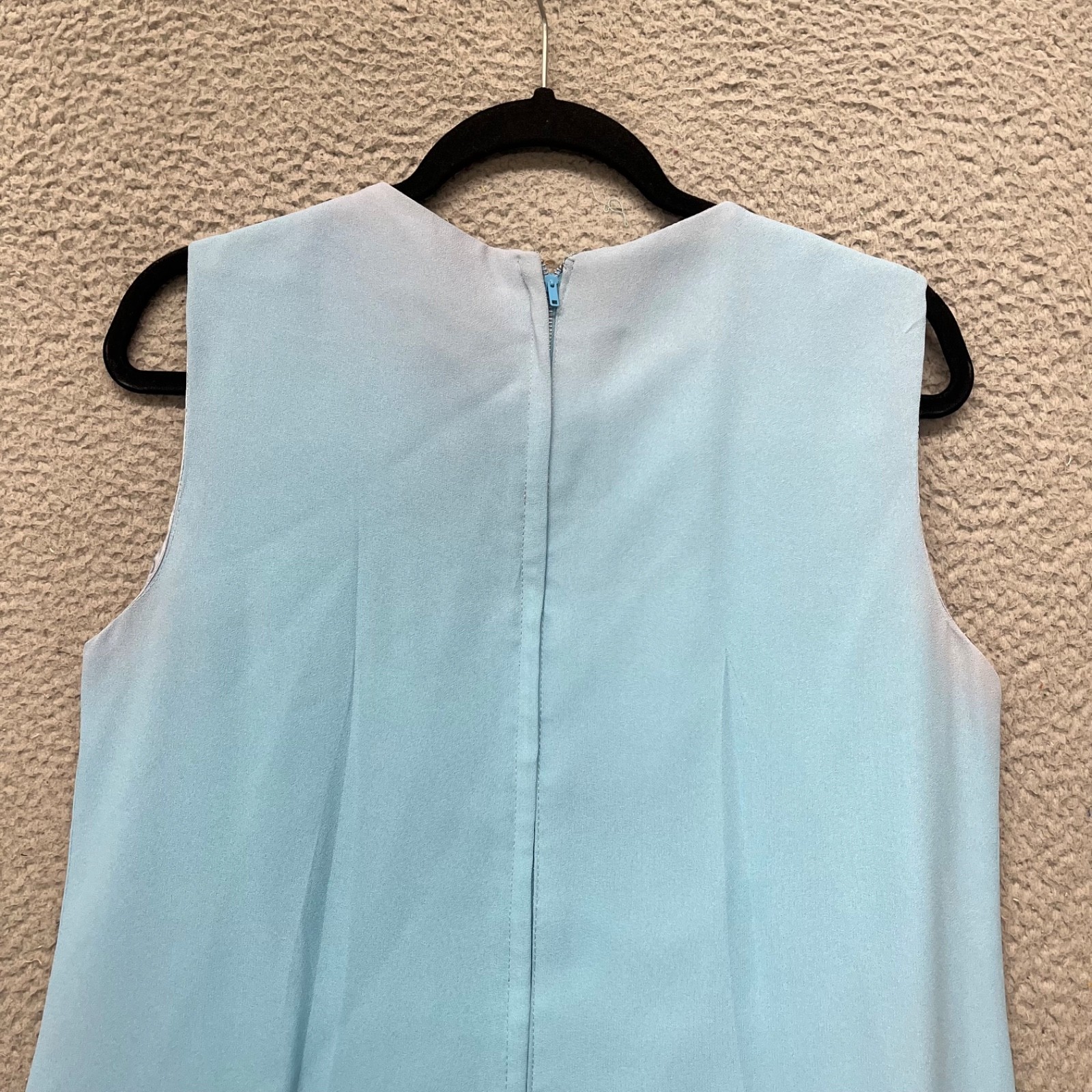 True Vintage Dress Womens 16 Baby Blue Lace Shift Sheer 60&rsquo;s 70&rsquo;s Retro Wedding