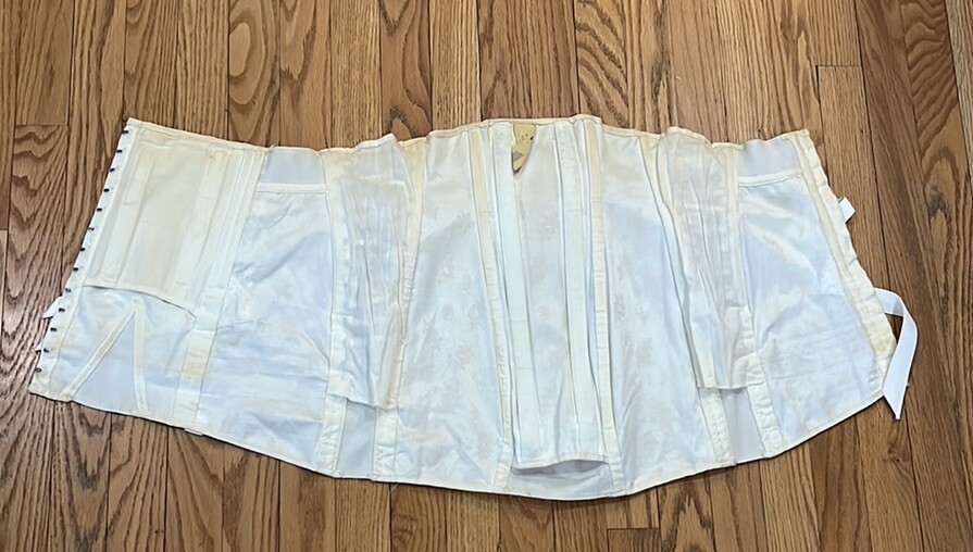 Vintage CAMP Corset~Support Girdle 9479~Union Made~Cream Brocade~sz 38