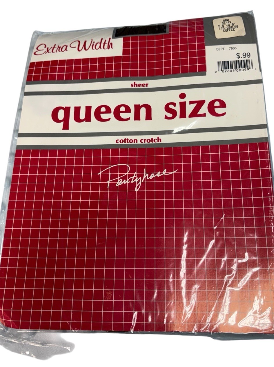 Vintage Deep Tones Queen Size Sheer Pantyhose 3X-4X NOS USA Lot 4 Coffee Suntan