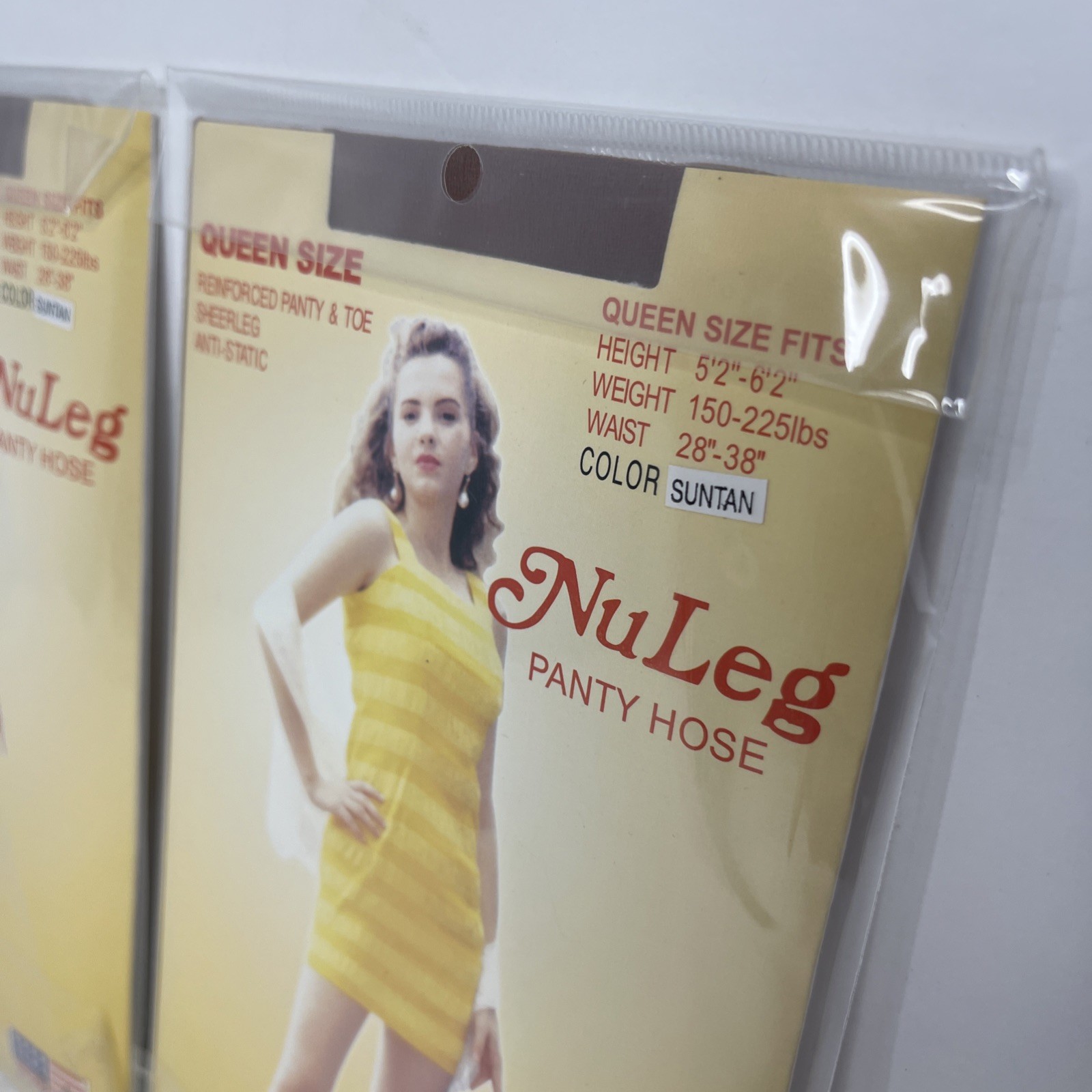 Lot Of 3 NuLeg Anti-Static Sheerleg Pantyhose Queen Sz Made In USA Suntan Color